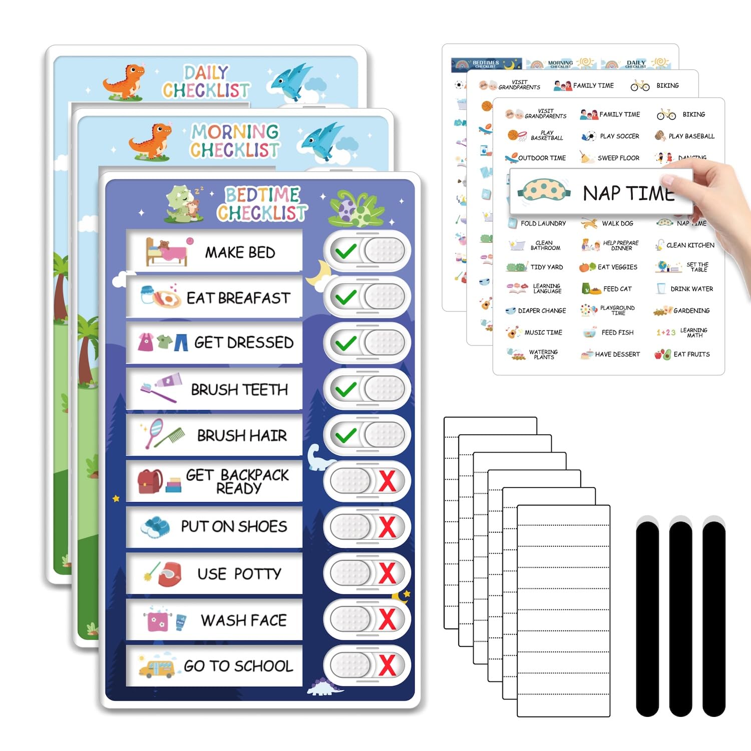 3-in-1 Magnetic Routine & Chore Chart for Kids