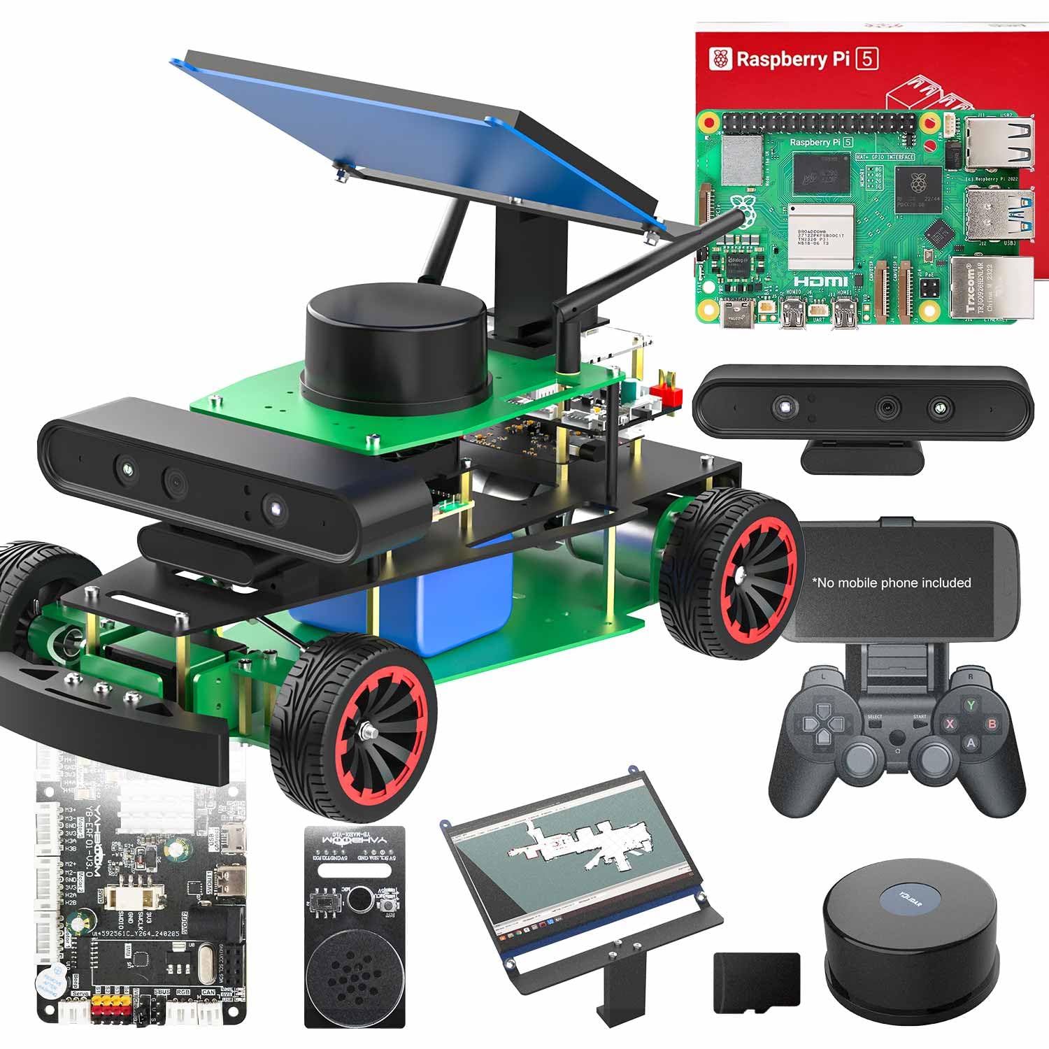 ROS2 AI Ackerman Steering Robot Kit for Raspberry Pi & Jetson