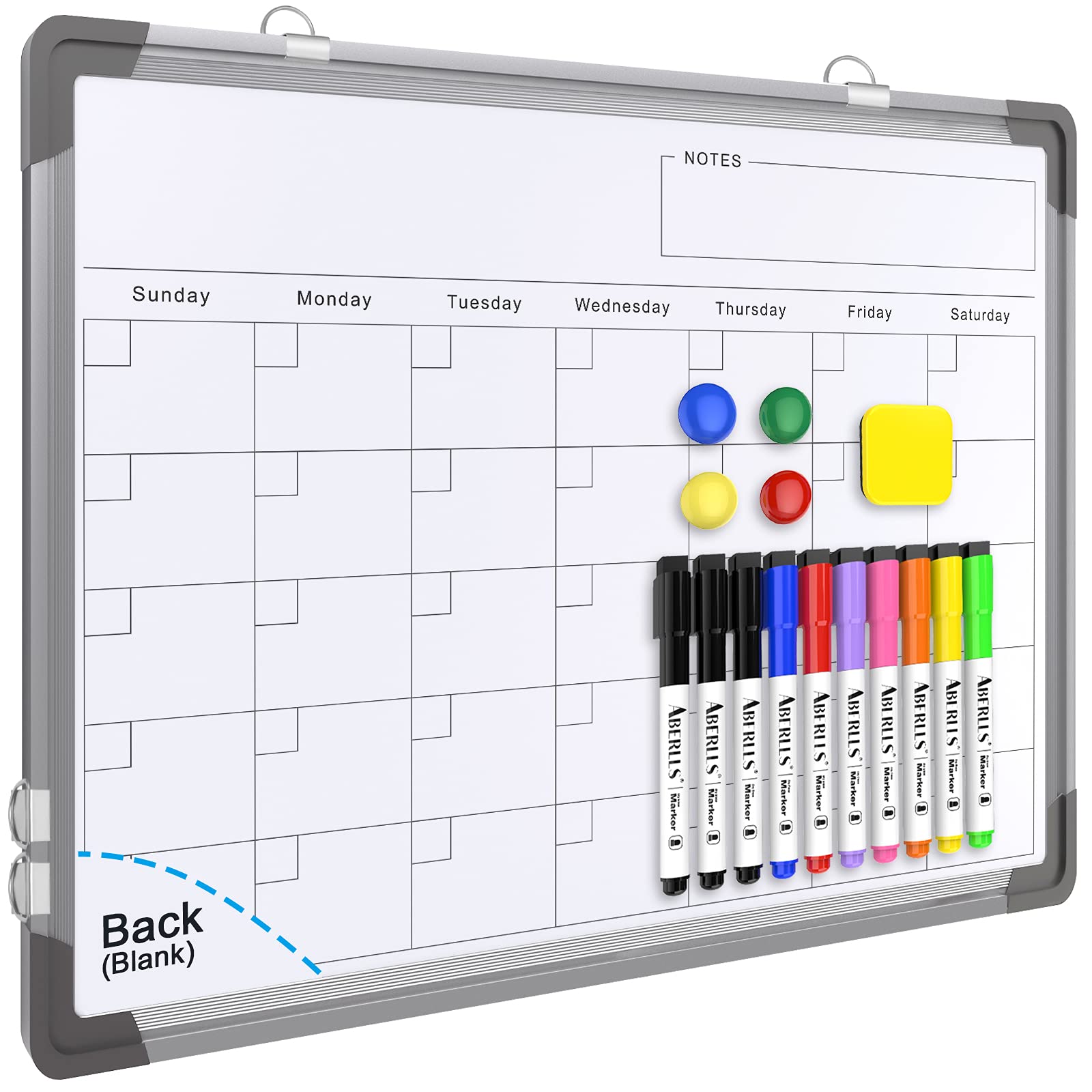 Magnetic Monthly Dry Erase Calendar Whiteboard for Home
