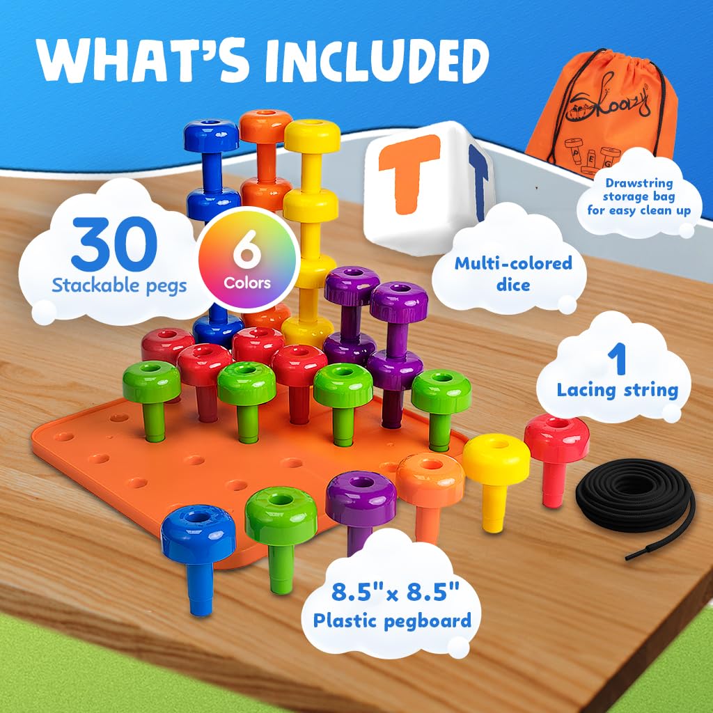 Montessori Sensory Peg Board for Sorting & Fine Motor Skills
