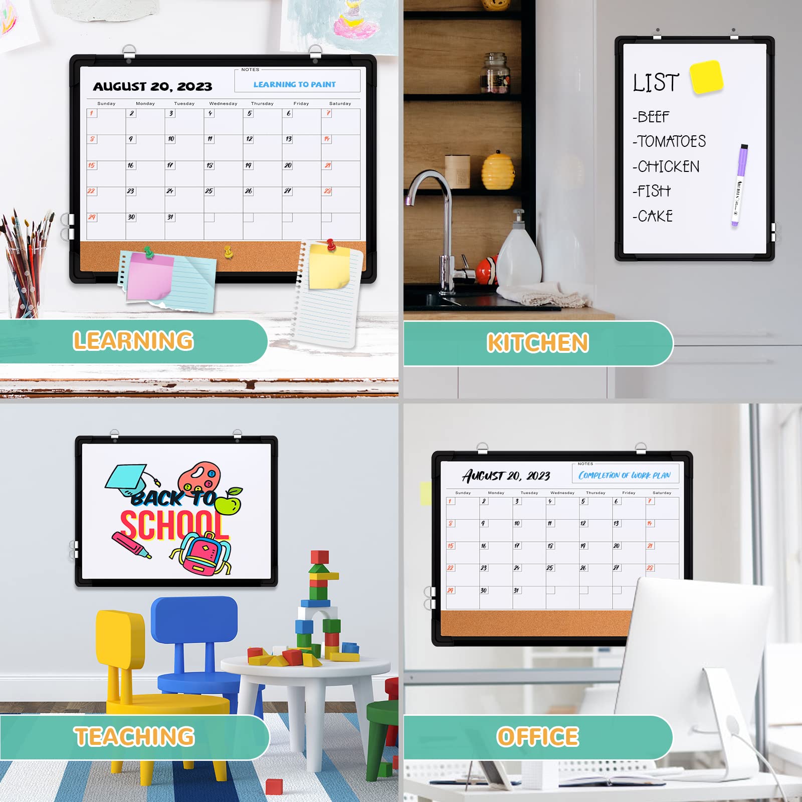 Magnetic Monthly Dry Erase Calendar Whiteboard for Home