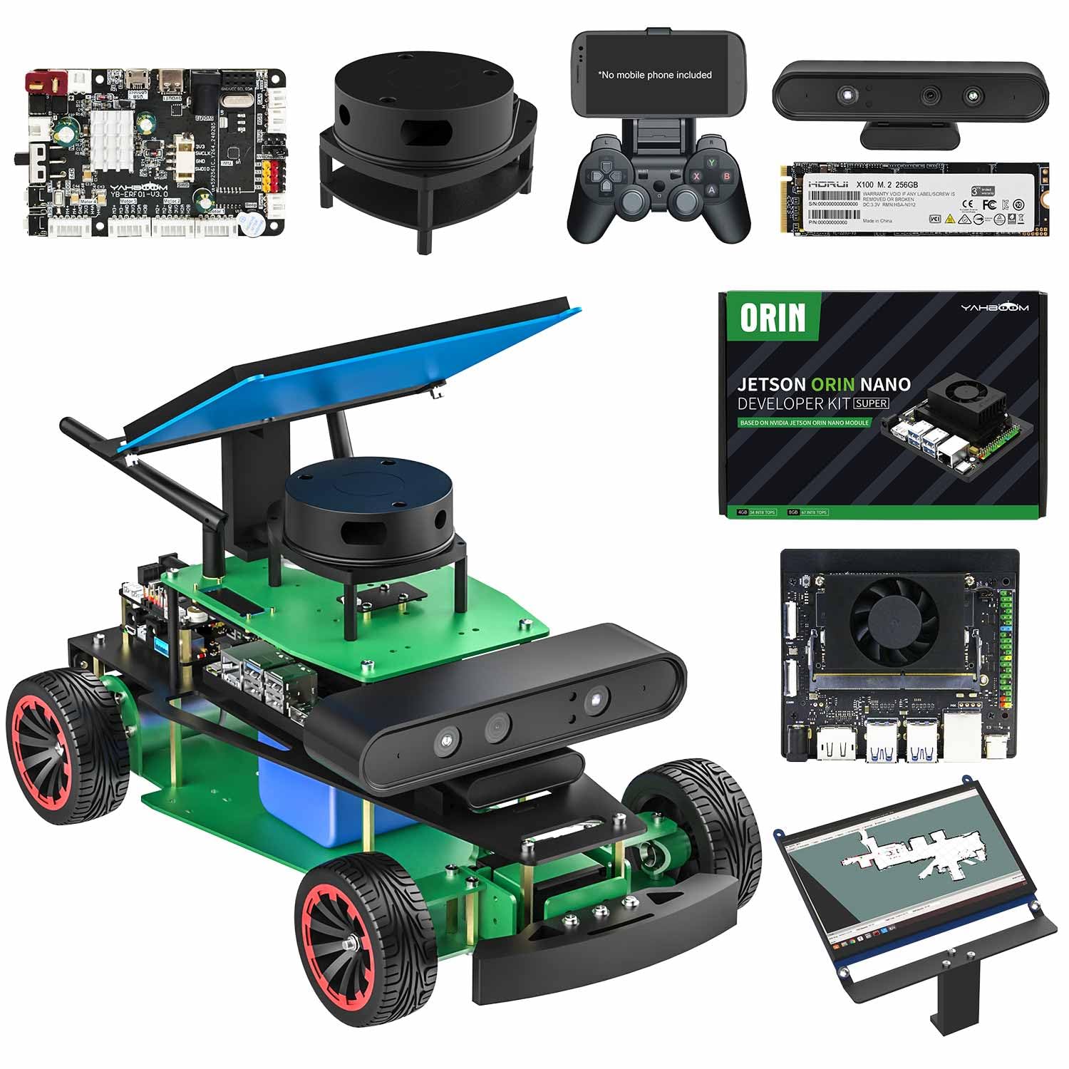 ROS2 AI Ackerman Steering Robot Kit for Raspberry Pi & Jetson