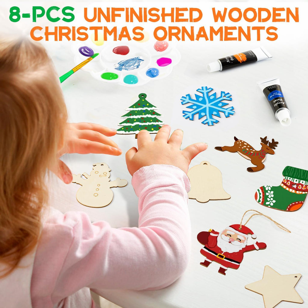 POPYOLA Acrylic Paint Set for Kids, Non Toxic Kids Painting Set with Tabletop Easel, Acrylic Paints, Smock, Canvases, Wooden Stencils, Brushes, Painting Kit Gift for Beginner Student Toddlers