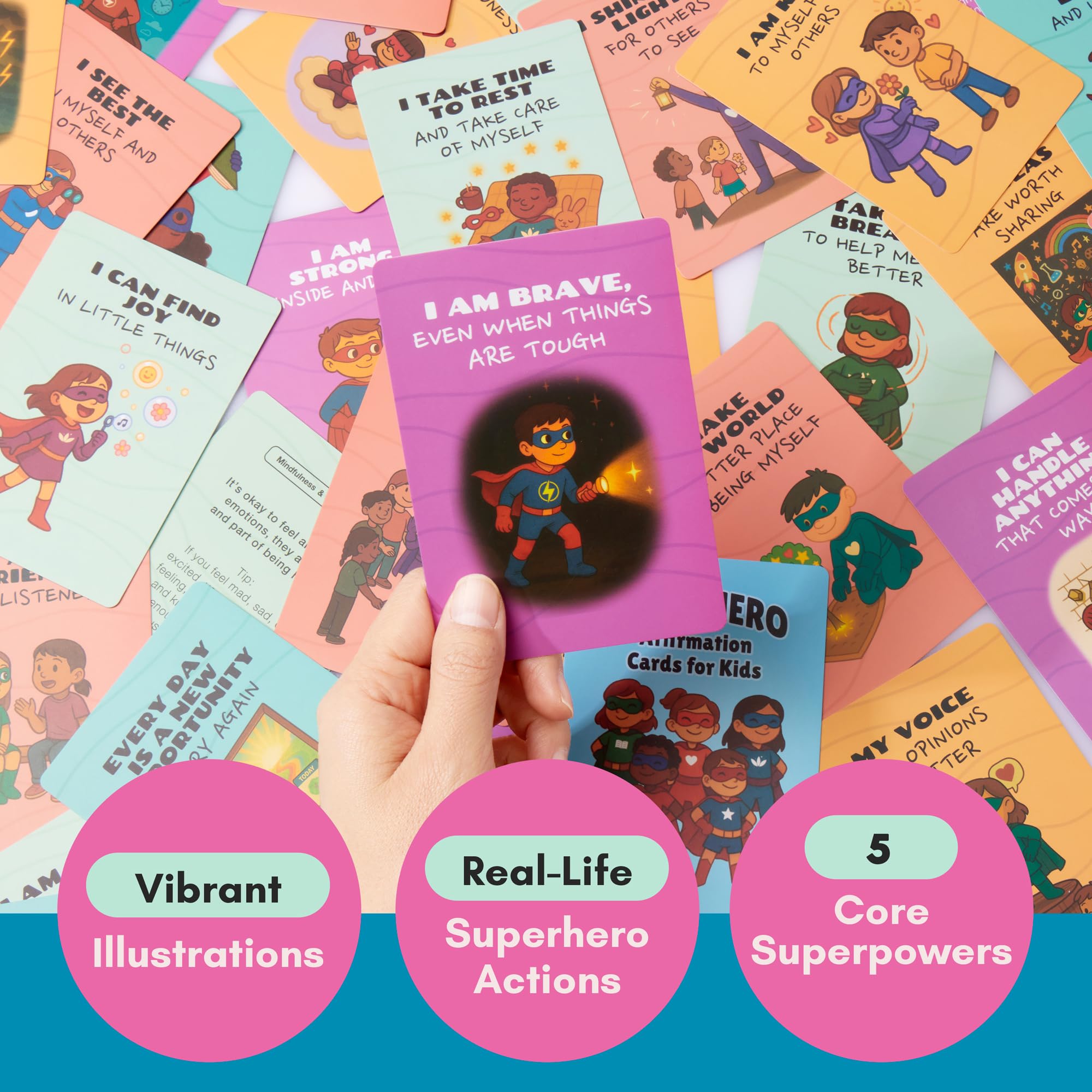 Kids Superhero Affirmation Cards for Confidence & Courage
