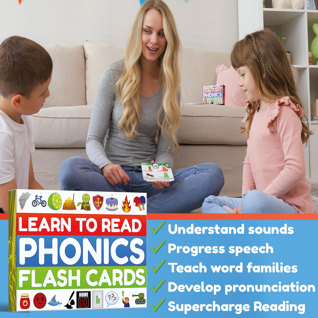 THE BAMBINO TREE Phonics Flash Cards - Learn to Read in 20 Phonic Stages