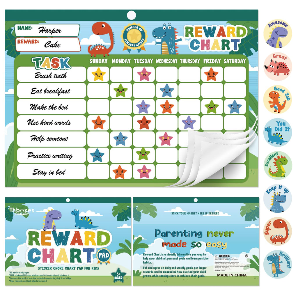 Kids Reward Chart System with 2,112 Star Stickers