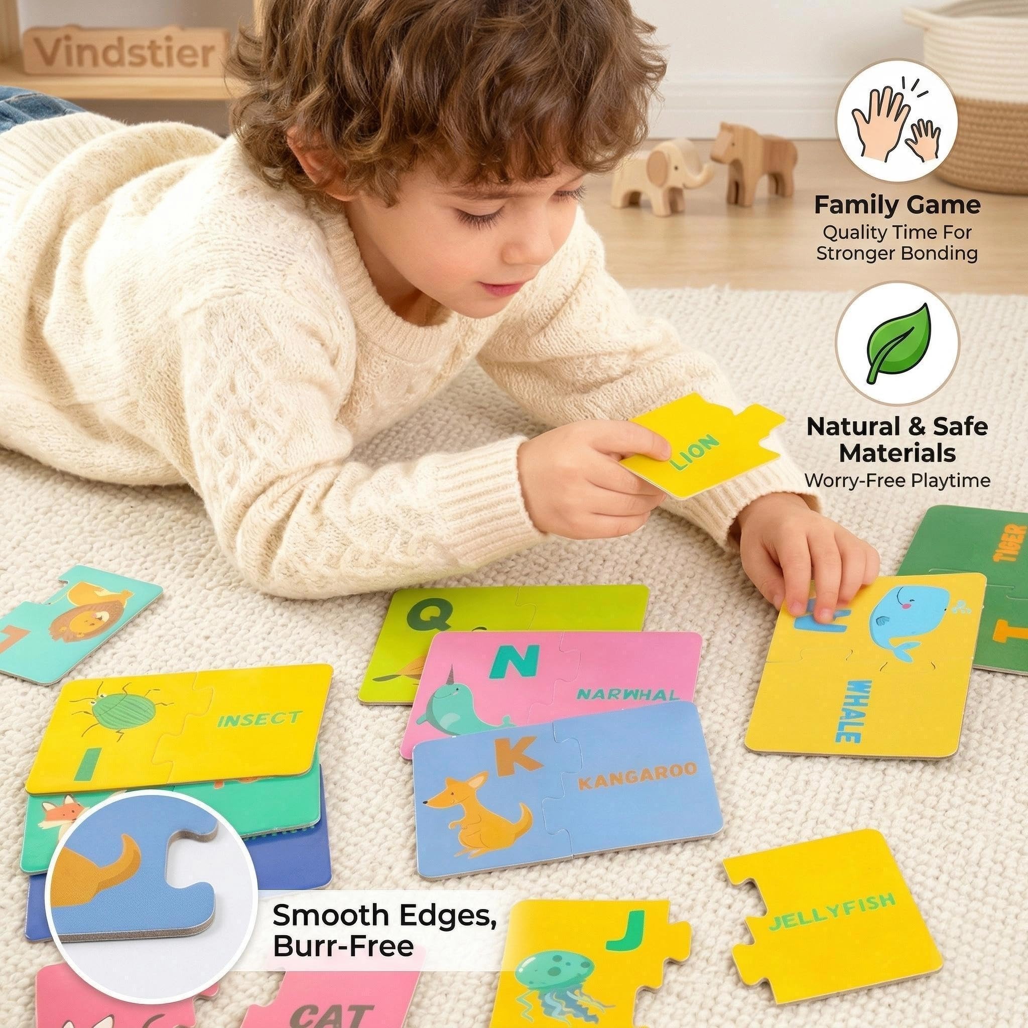 Alphabet Number Matching Puzzle Cards for Toddlers Learning Cognitive