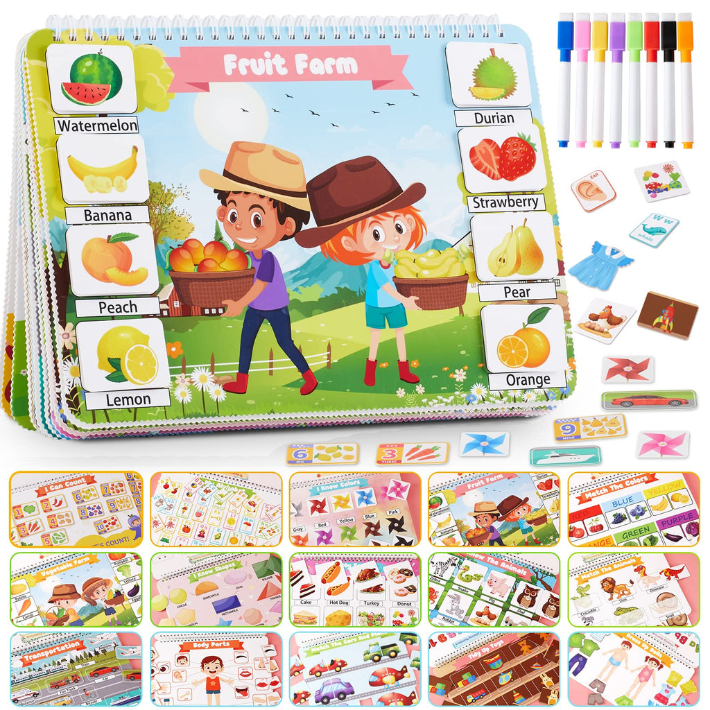 Preschool Montessori Busy Book & Activity Binder, 30 Themes