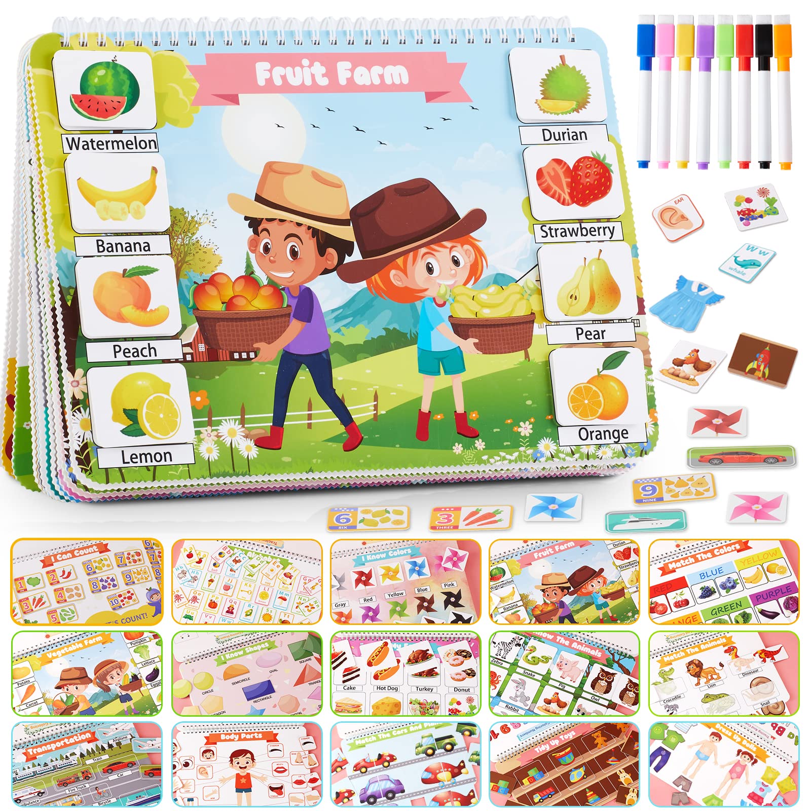 Preschool Montessori Busy Book & Activity Binder, 30 Themes