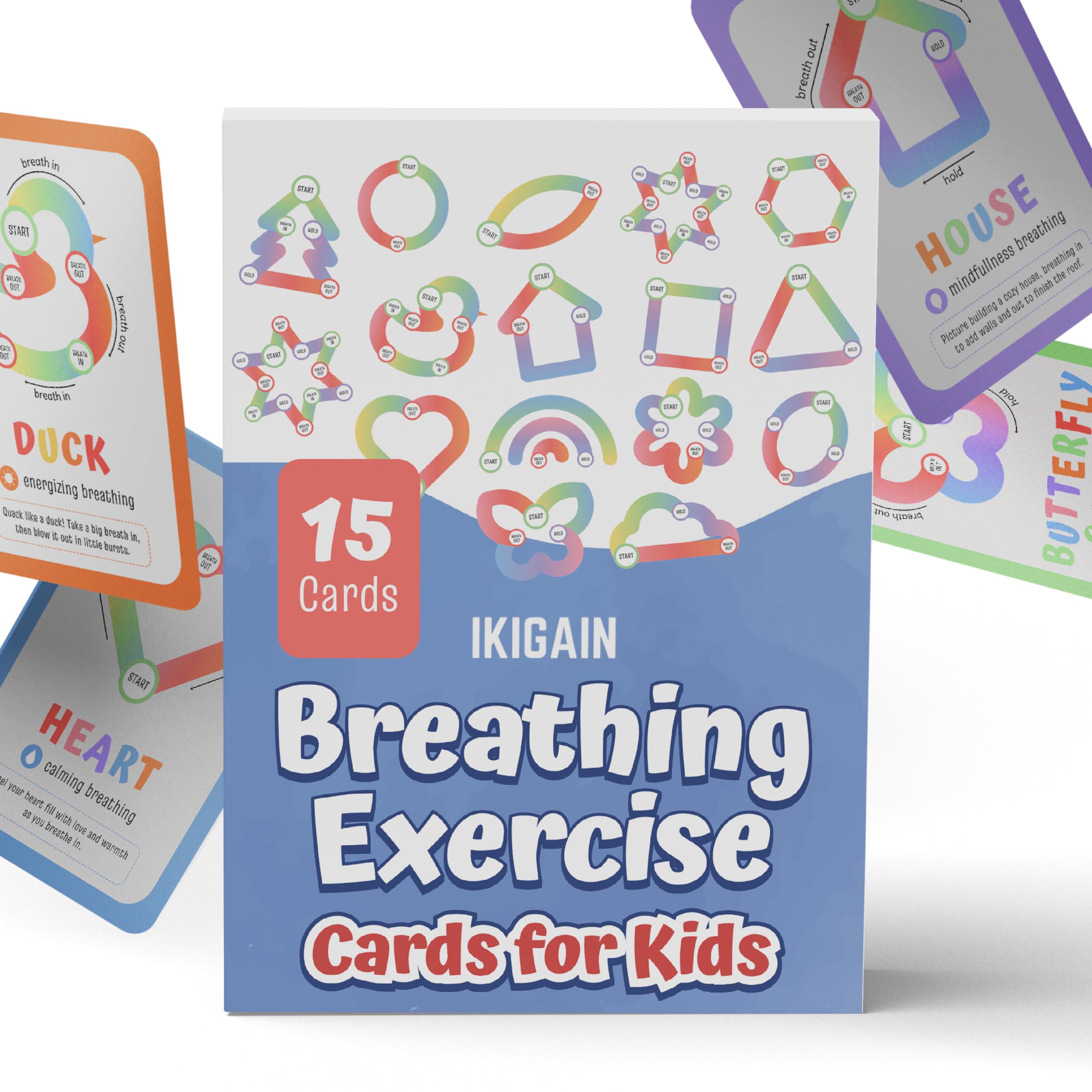 Breathing Exercise Cards for Kids -Montessori Flash Cards for Mindfulness Calm Down Corner Kit- Breathing Exercises for Anxiety Relief