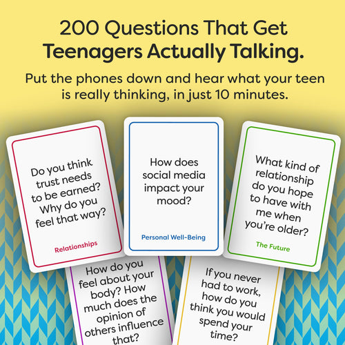 200 Teens Conversation Cards for Ages 12+, Easy Therapy Games & Questions