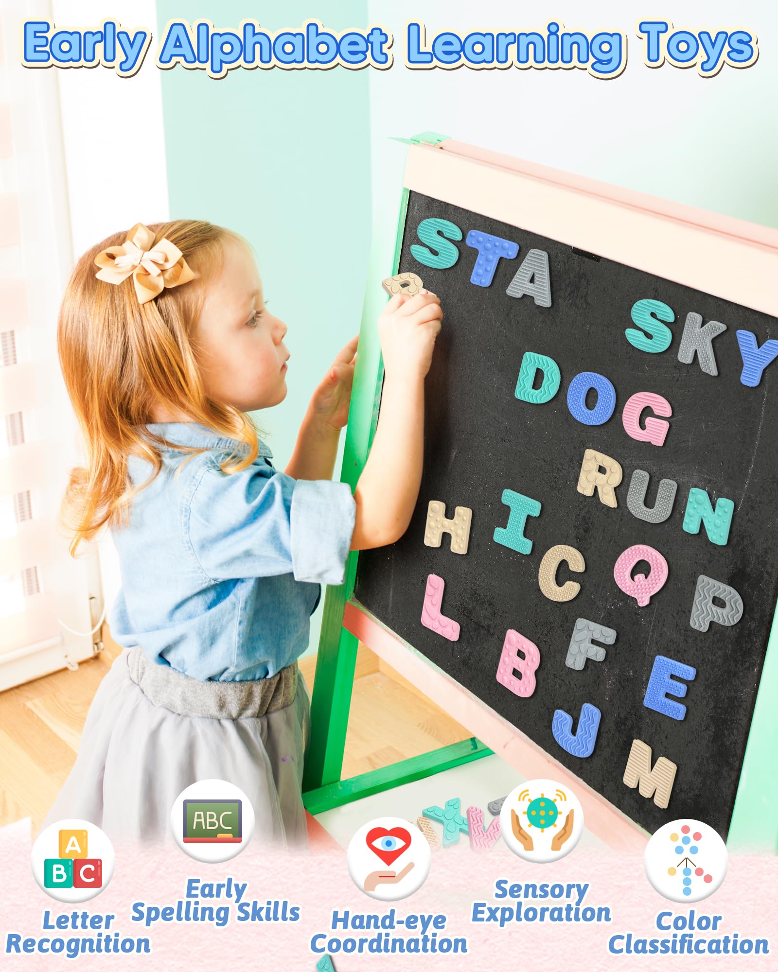 Silicone Magnetic Alphabet Letters, Cute ABC Fridge Magnets for Toddler Kid