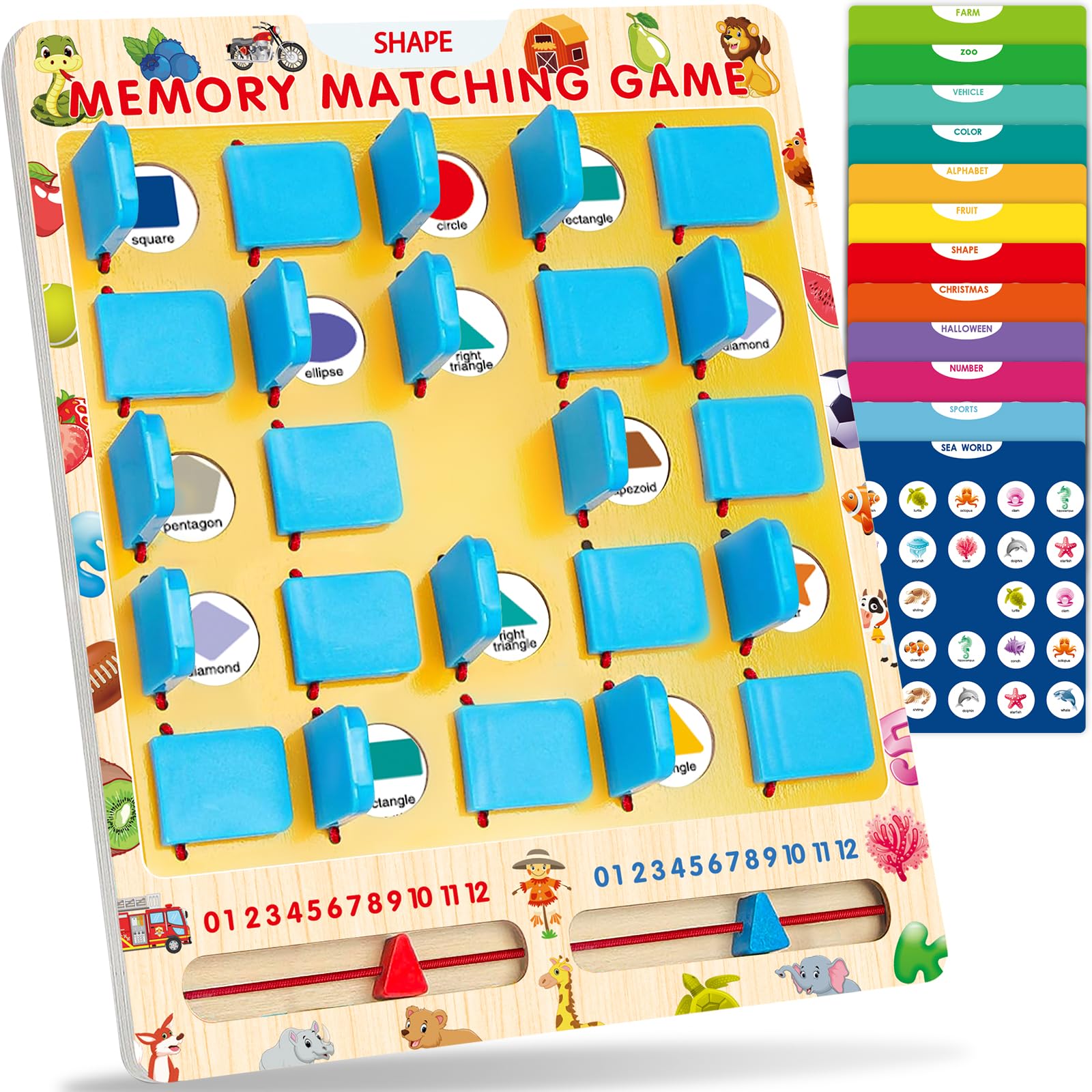 Matching Memory Game for Kids, Travel Toys Games Activities for 3-5 4-8