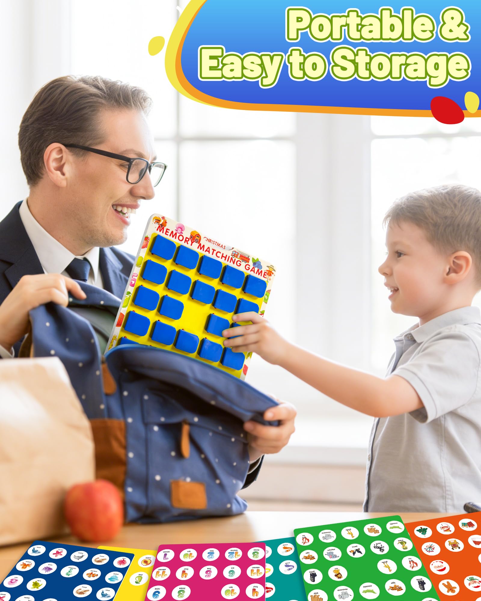 Matching Memory Game for Kids, Travel Toys Games Activities for 3-5 4-8