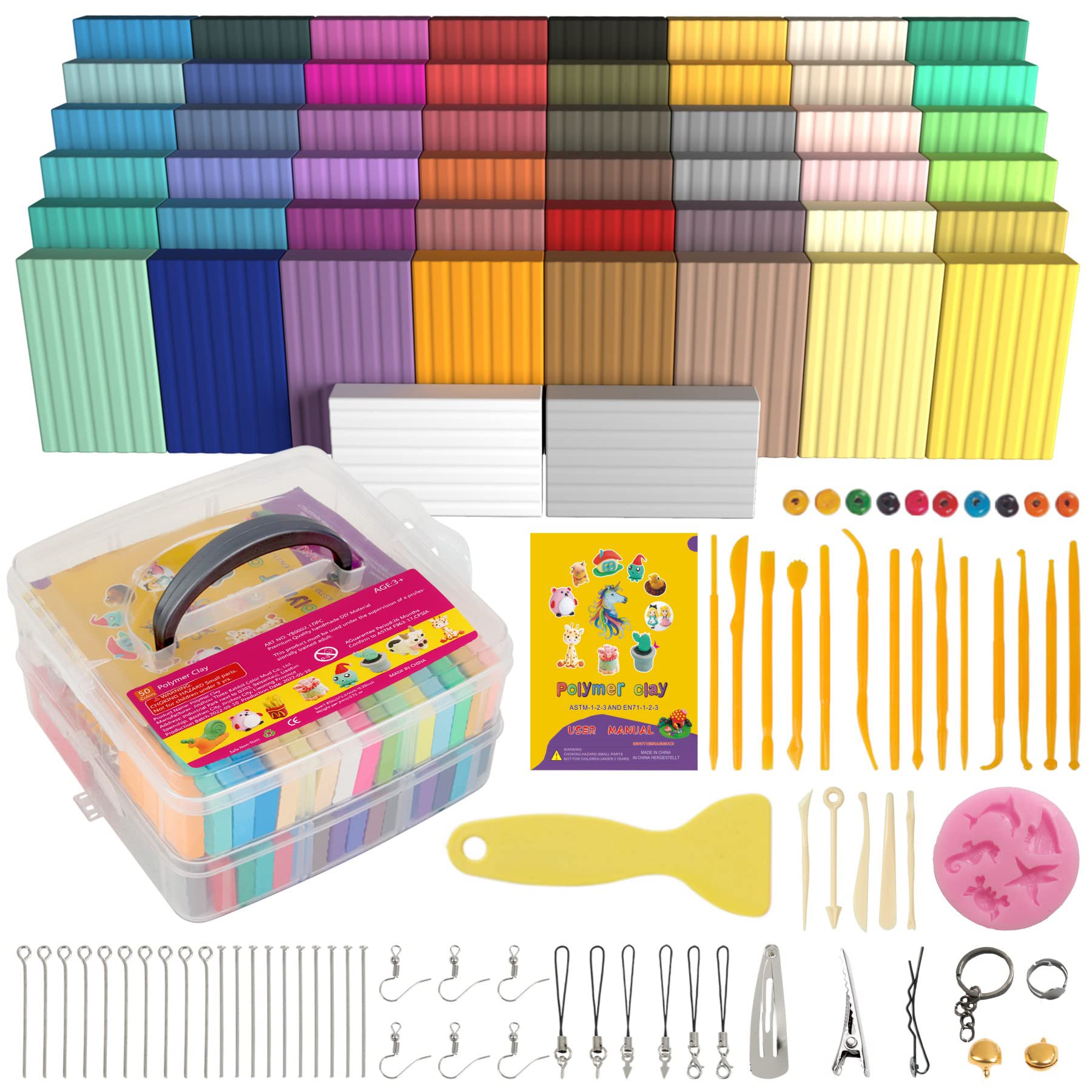 Aestd-ST Polymer Clay Starter Kit, Modeling Clay for Kids, Oven Baked Clay with Sculpting Tools, Holiday Gifts for Kids and Artists.