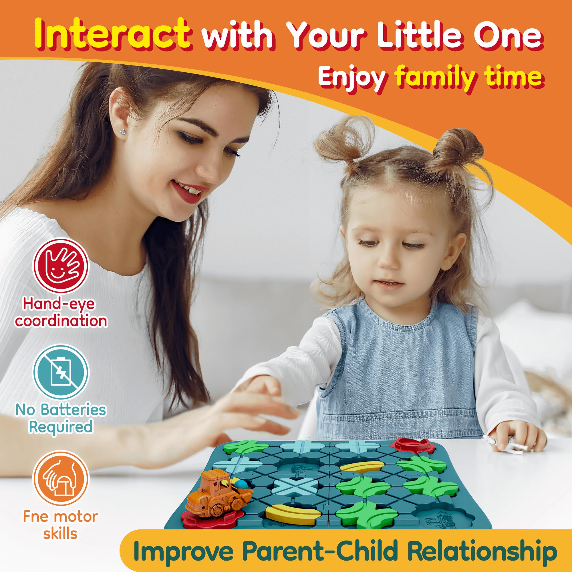 Bonitoto STEM Board Game Logical Road Builder Maze Toy for Kids Ages 3-8