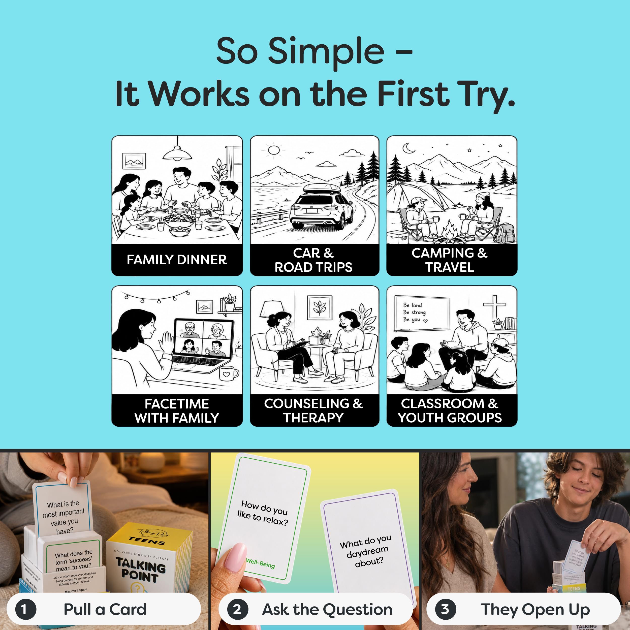 200 Teen Conversation Cards for Therapy & Social Skills