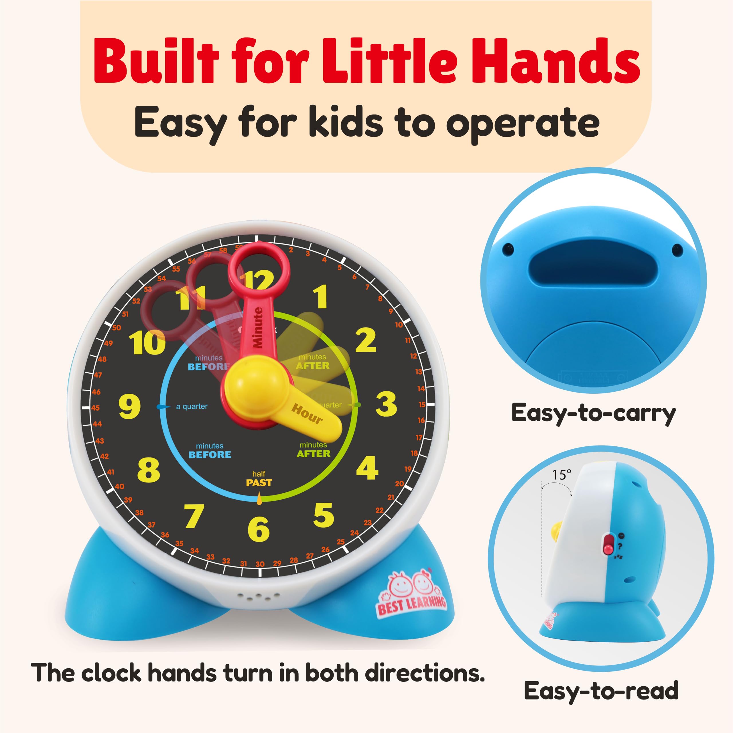 Talking Learning Clock for Kids with Time Teaching Activities