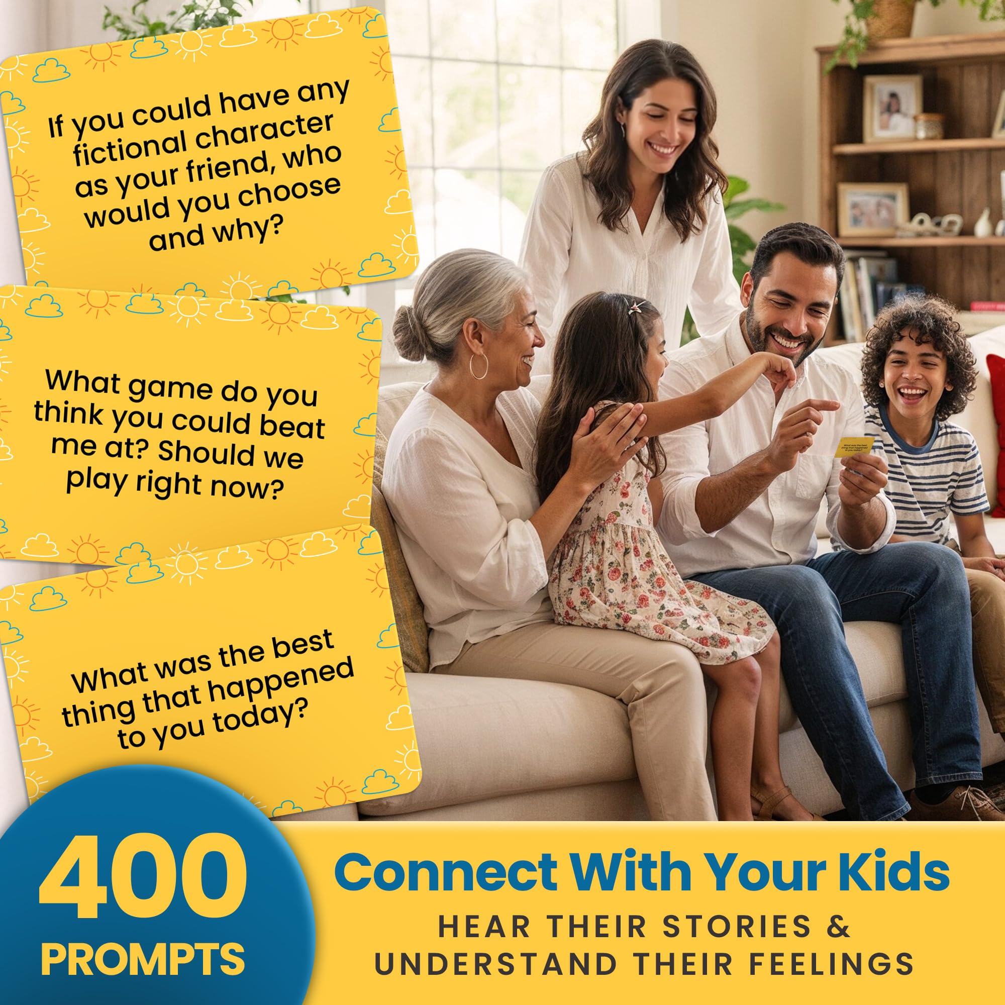 400 Family Conversation Cards for Kids & Social Skills