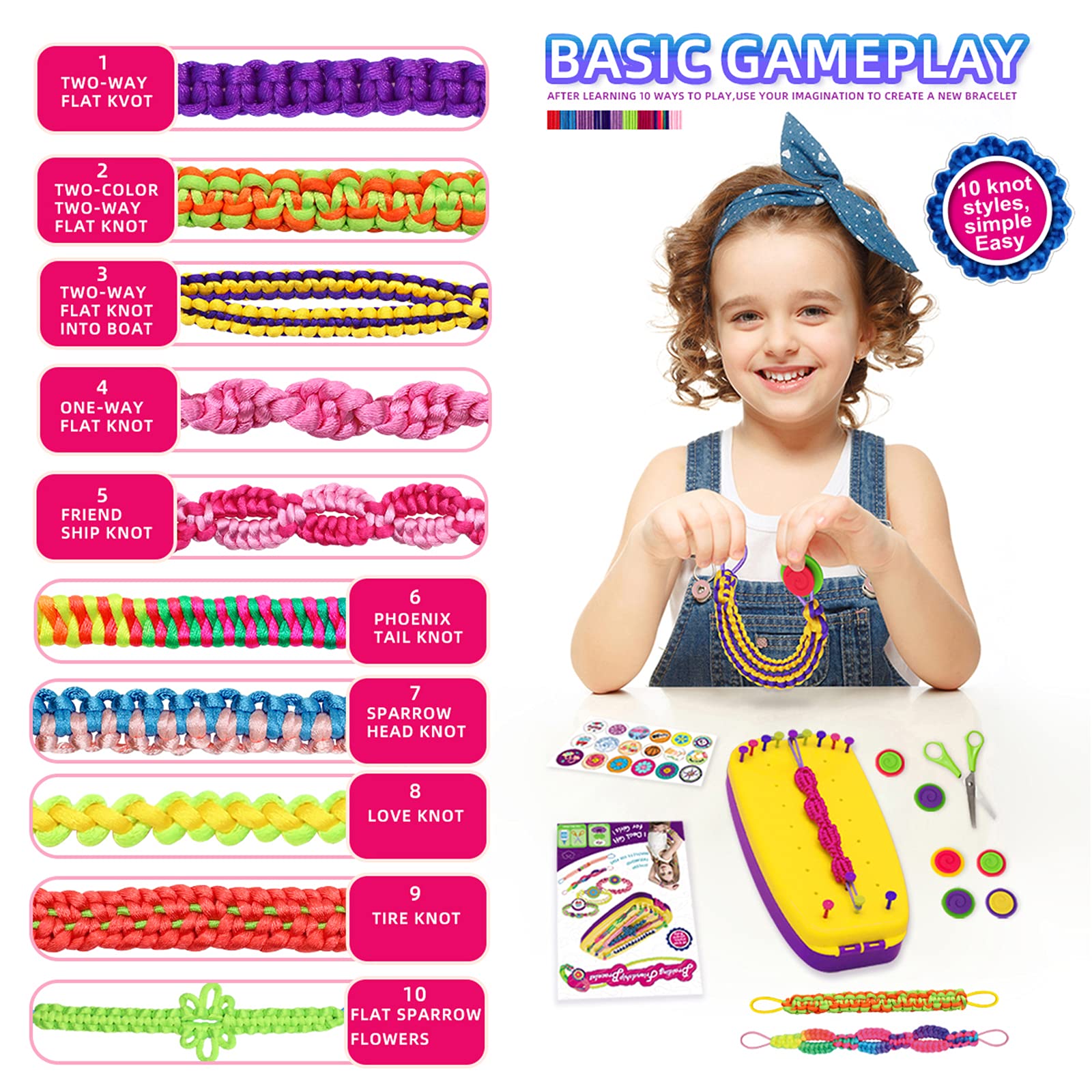 Friendship Bracelet Making Kit with String Maker Tool