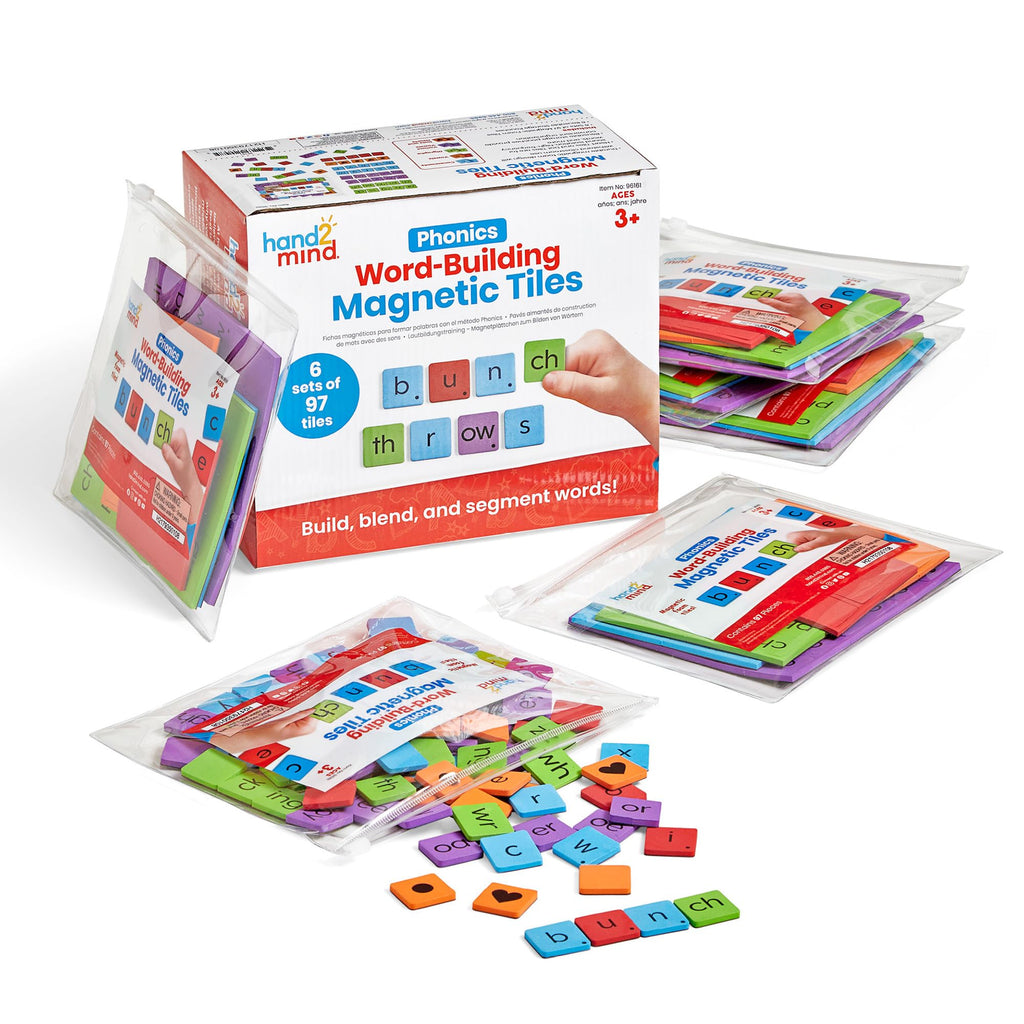 hand2mind Phonics Word-Building Magnetic Letter Tiles, Set of 6, Ages 3+