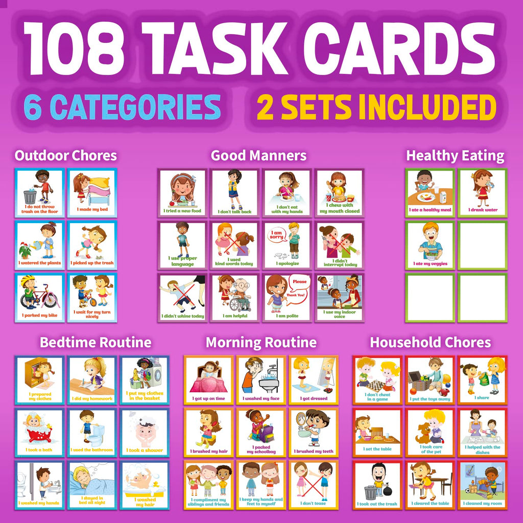 Kids Behavior Reward Chart System with 2,800 Stickers
