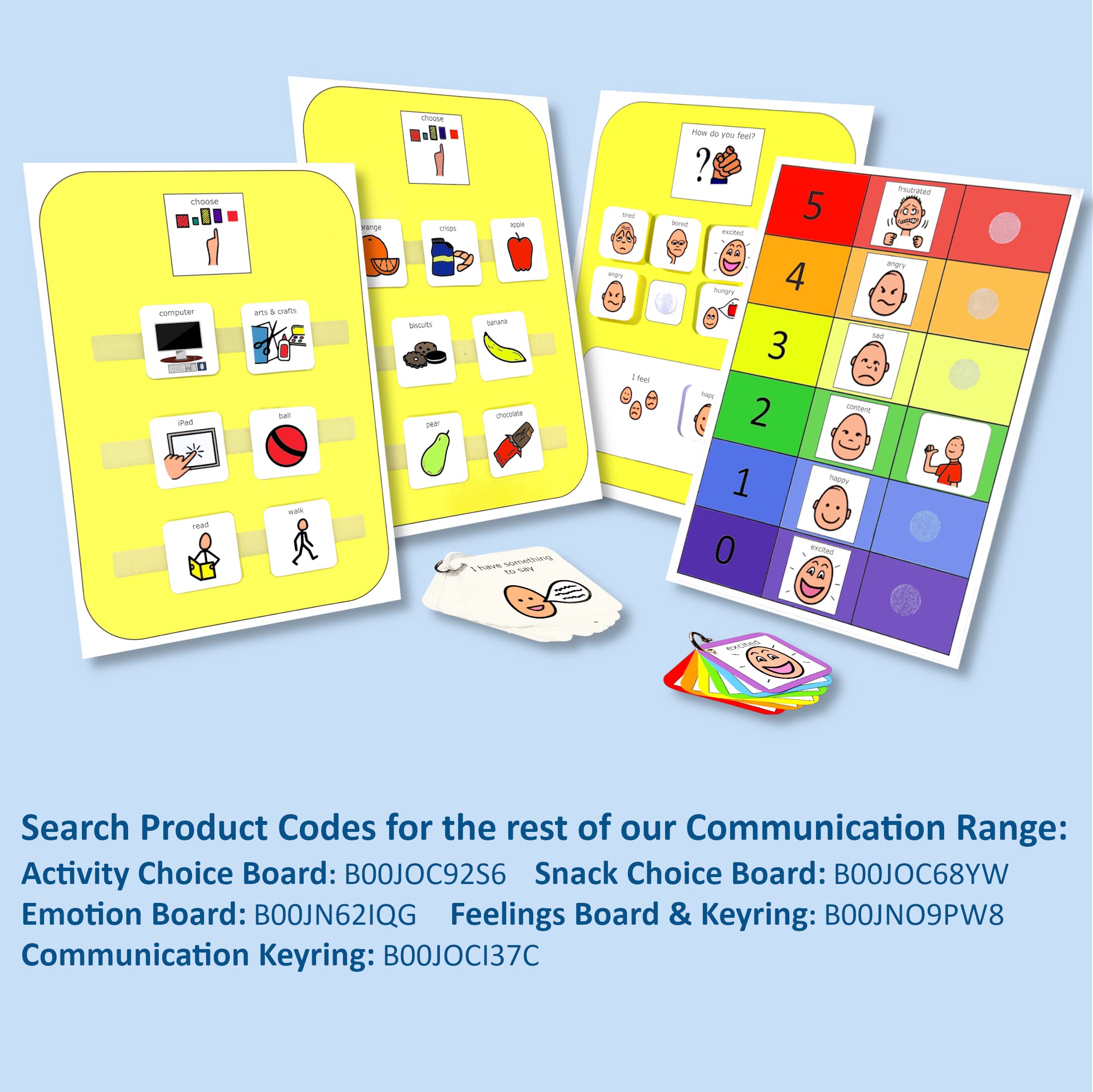 Feelings Chart for Kids with Autism, A4 Emotion Board – ‘I Feel…’ (English)