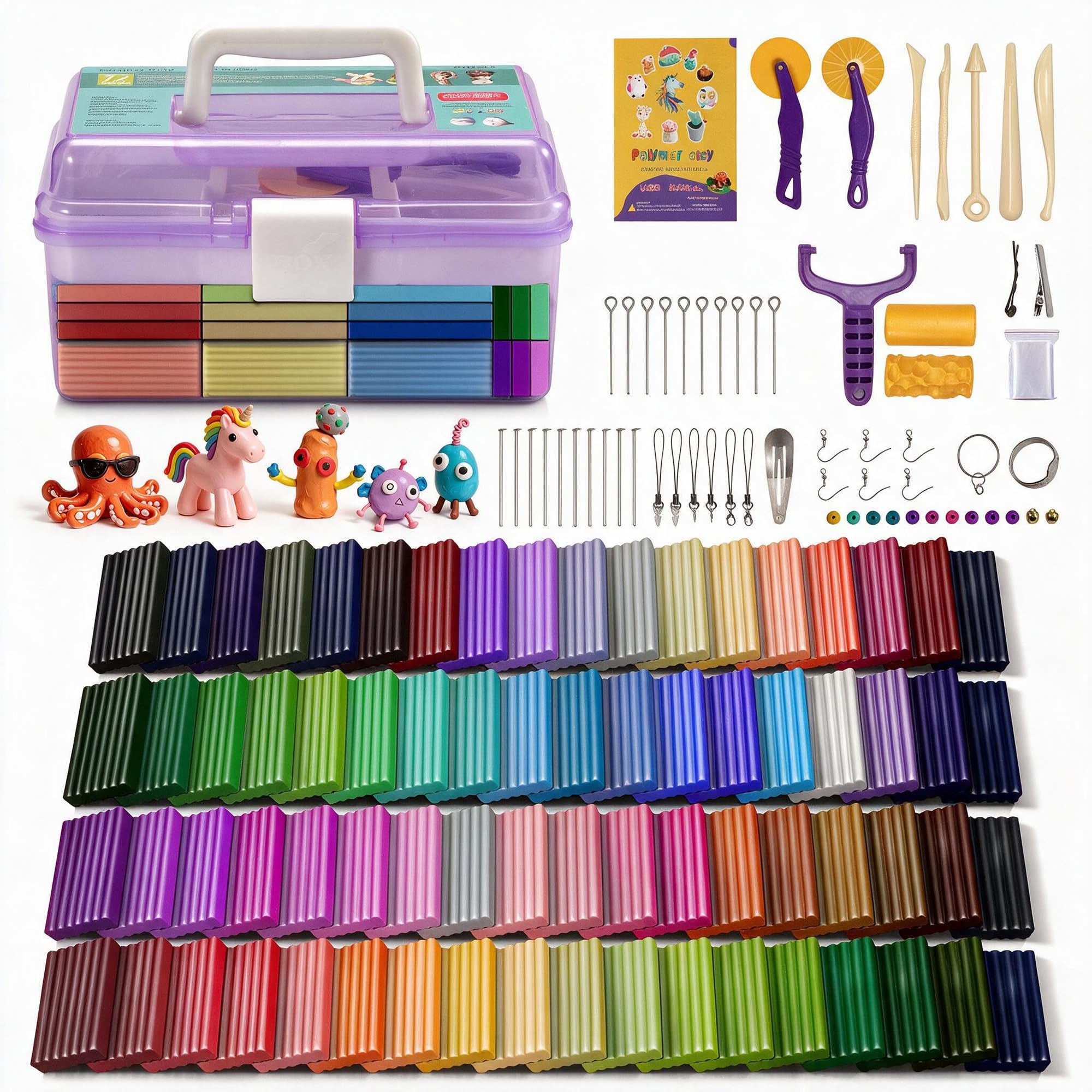 Aestd-ST Polymer Clay Starter Kit, Modeling Clay for Kids, Oven Baked Clay with Sculpting Tools, Holiday Gifts for Kids and Artists.