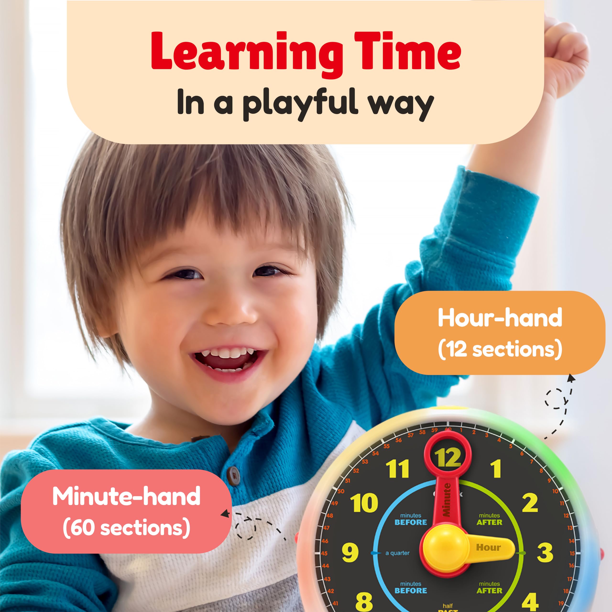 Talking Learning Clock for Kids with Time Teaching Activities