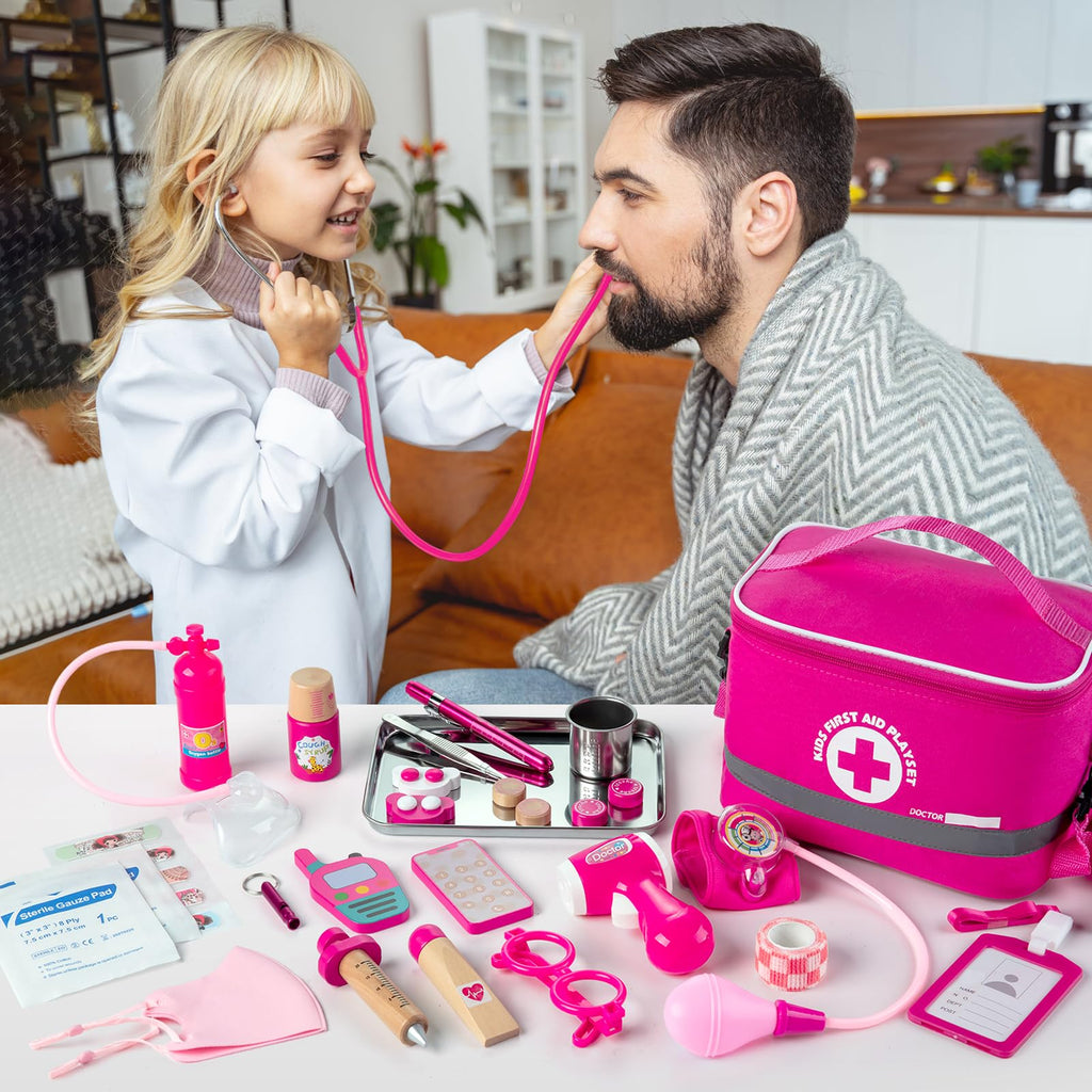 34-Piece Kids Doctor Pretend Play Kit with Stethoscope
