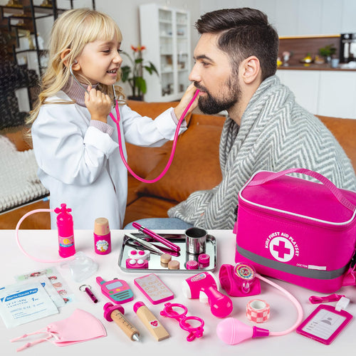 34-Piece Kids Doctor Pretend Play Kit with Stethoscope