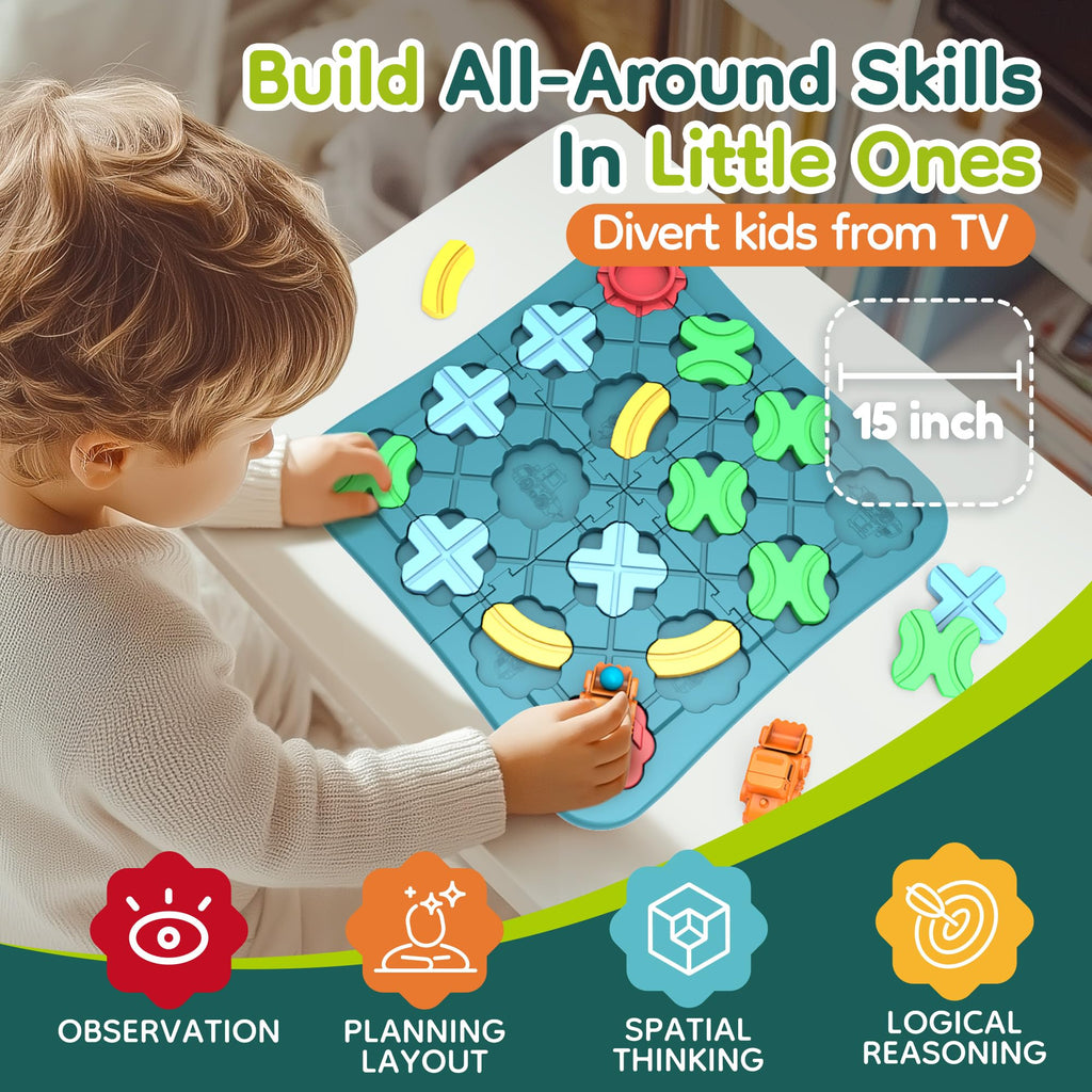 Bonitoto STEM Board Game Logical Road Builder Maze Toy for Kids Ages 3-8