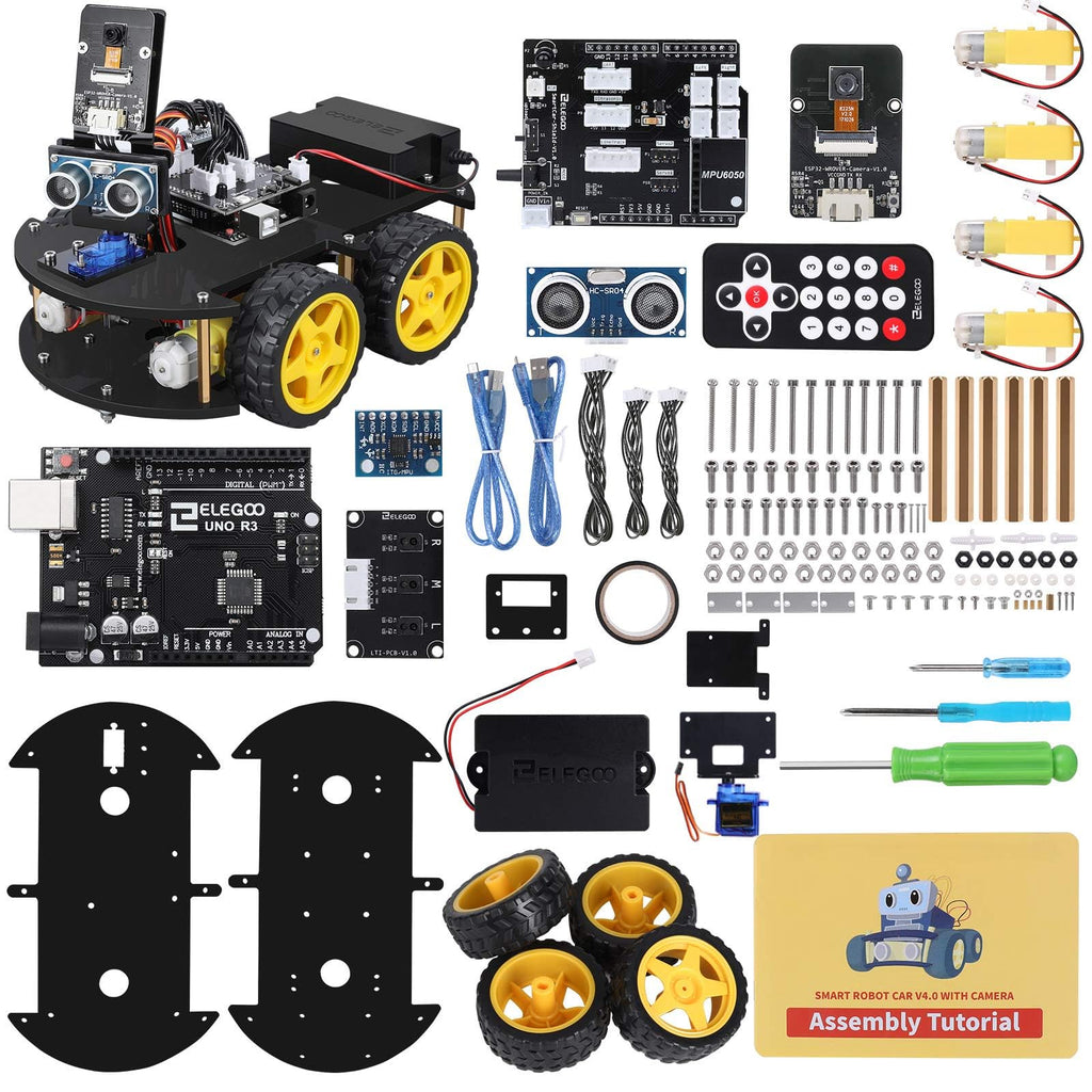 ELEGOO UNO R3 Smart Robot Car Kit V4 with Camera, Compatible with Arduino