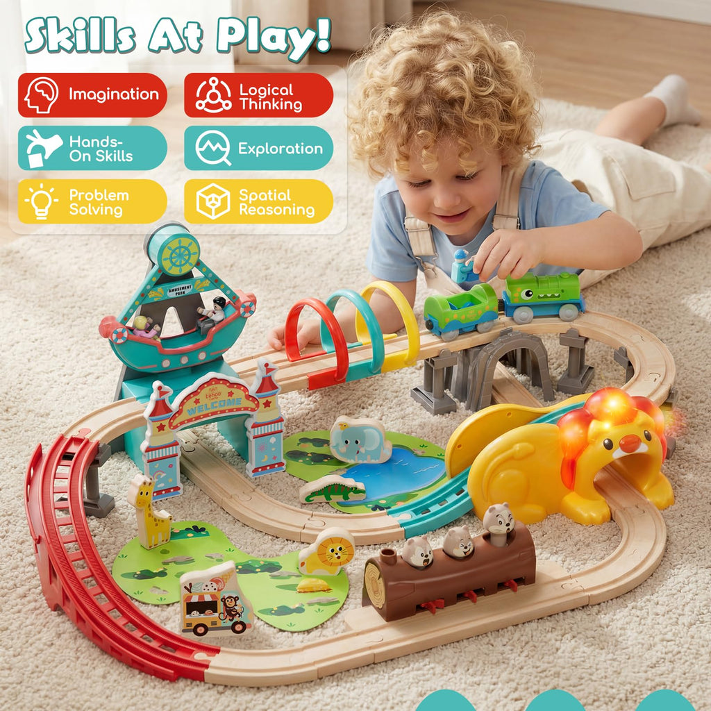 Lehoo Castle Train Set for Toddlers