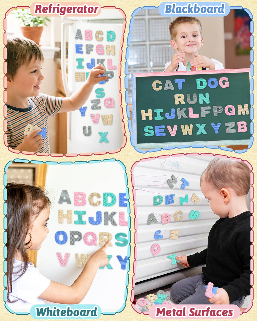 Silicone Magnetic Alphabet Letters, Cute ABC Fridge Magnets for Toddler Kid