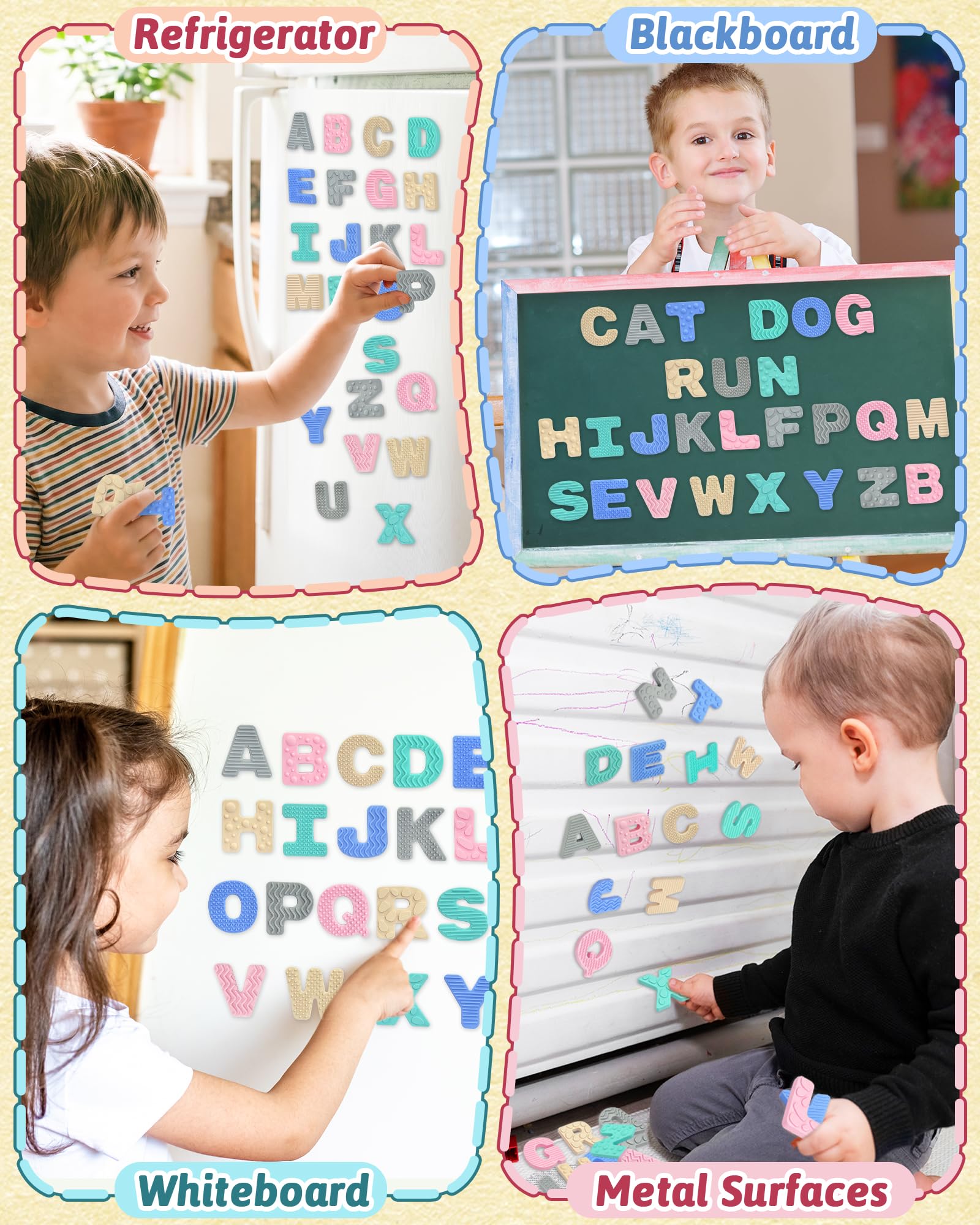 Silicone Magnetic Alphabet Letters, Cute ABC Fridge Magnets for Toddler Kid
