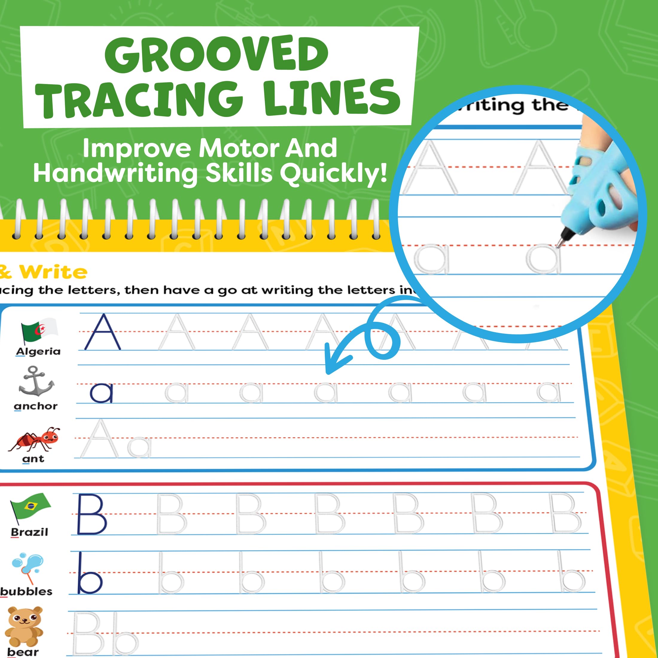 Magic Grooved Writing Practice Books for Kids 3-7