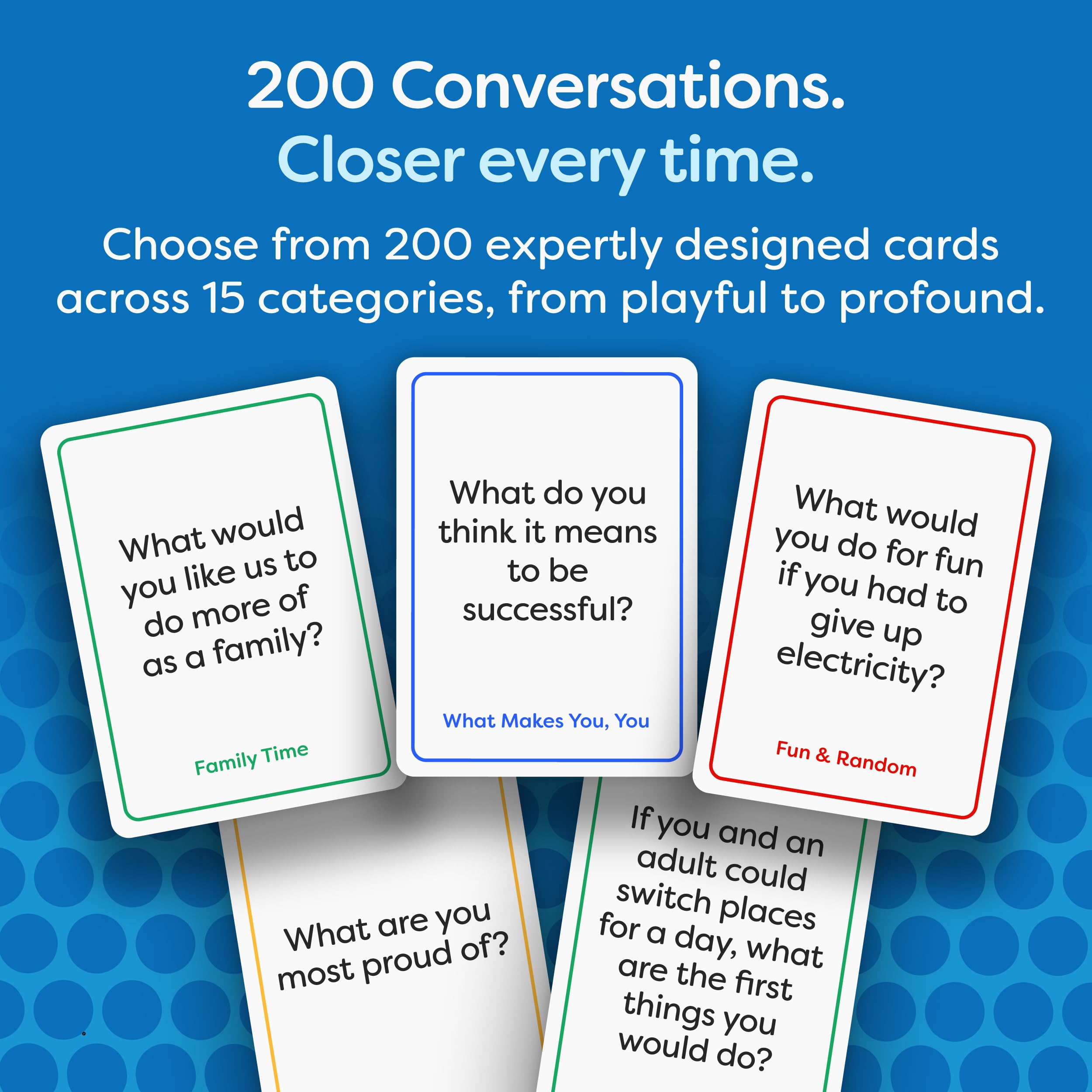 200 Family Conversation Cards for Kids, Teens & Adults