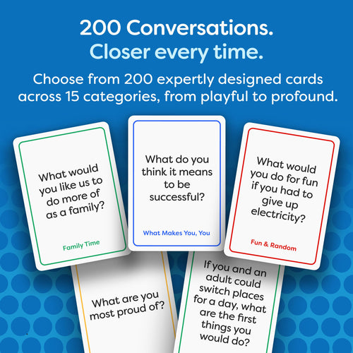 200 Family Conversation Cards for Kids, Teens & Adults - Question Card Game