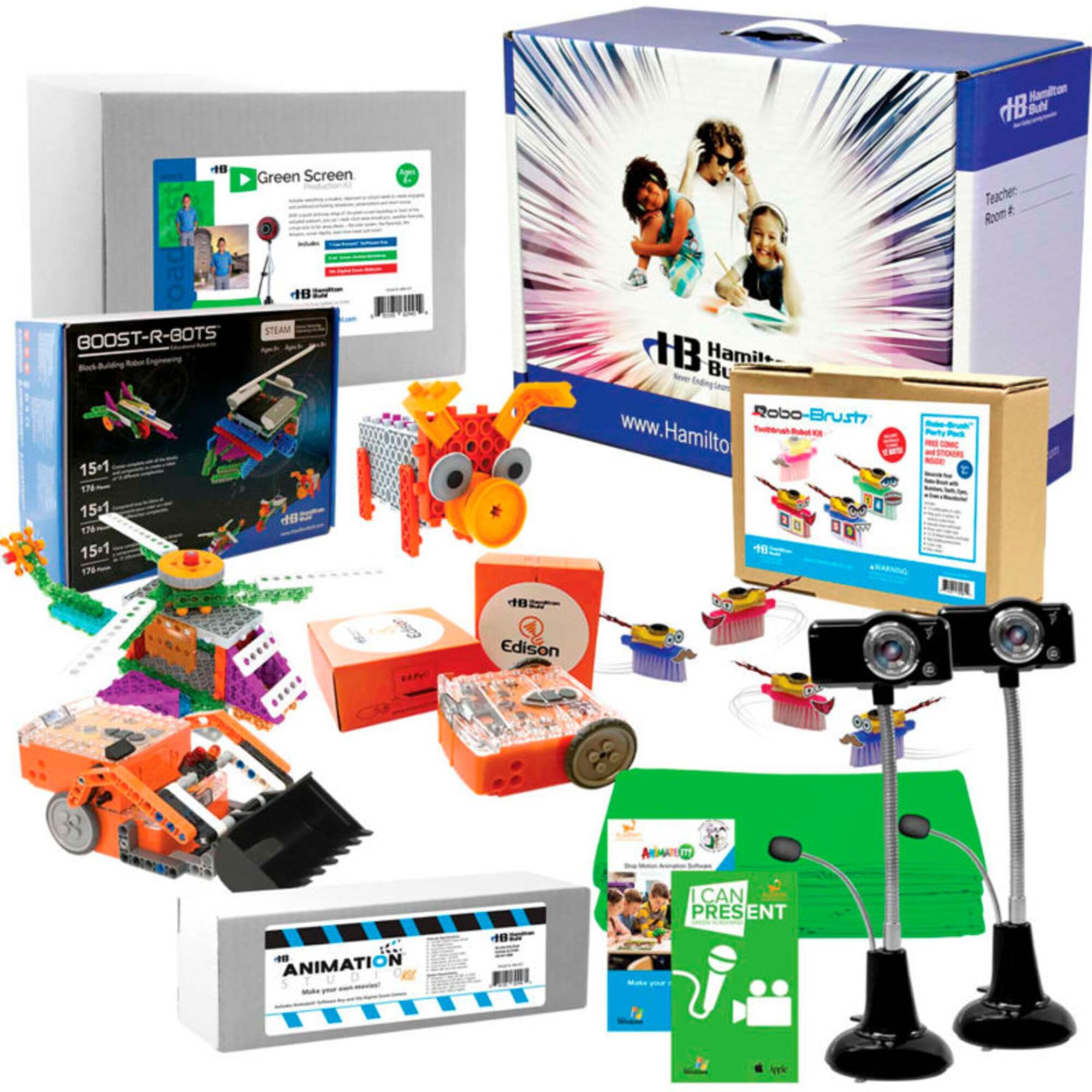Beginner Skill Level STEAM Starter Pack - Includes: Coding Robots, Engineering Kits and Media Production Kits