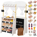 Kids Grocery Store Pretend Play Set with Shopping Cart