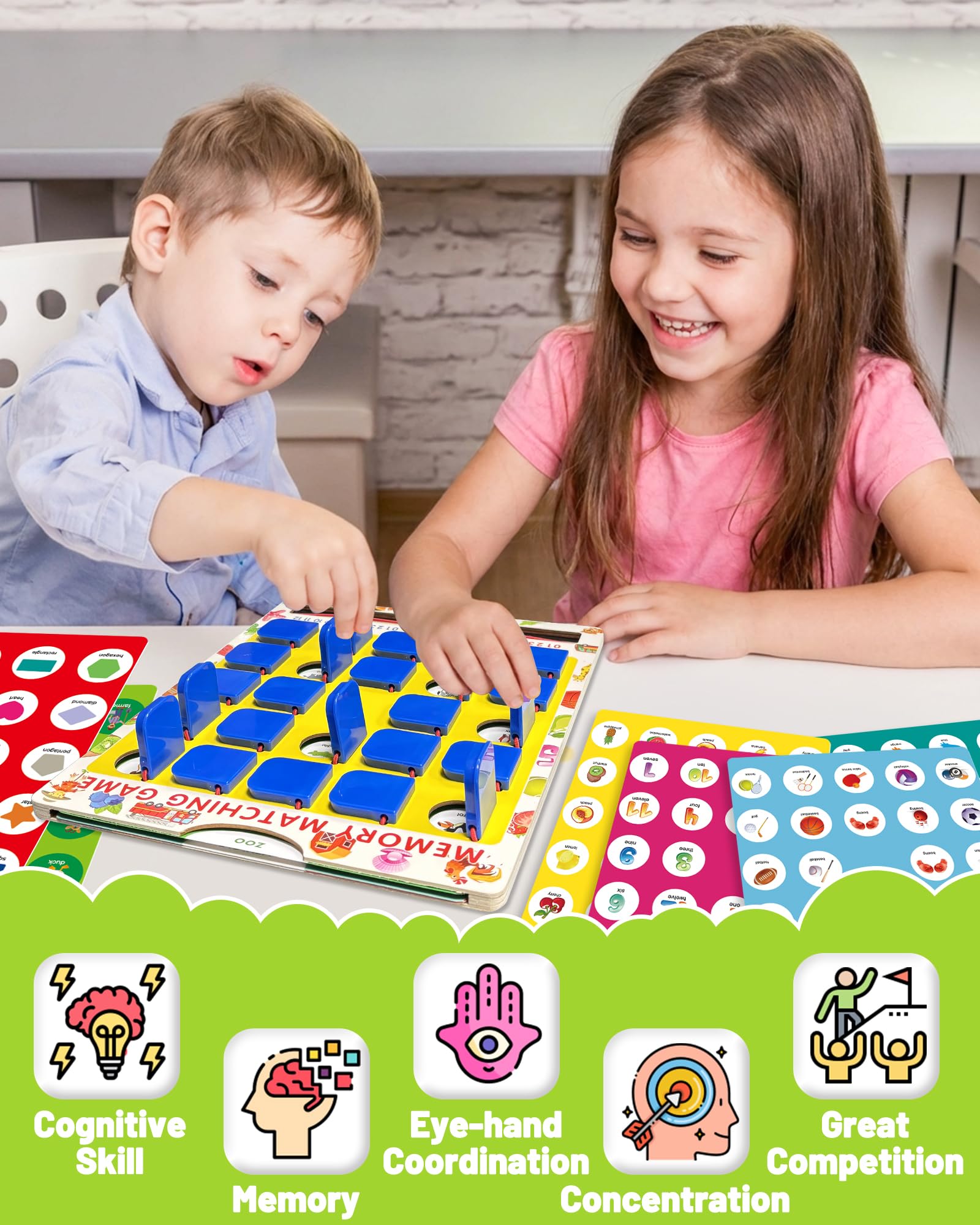 Matching Memory Game for Kids, Travel Toys Games Activities for 3-5 4-8