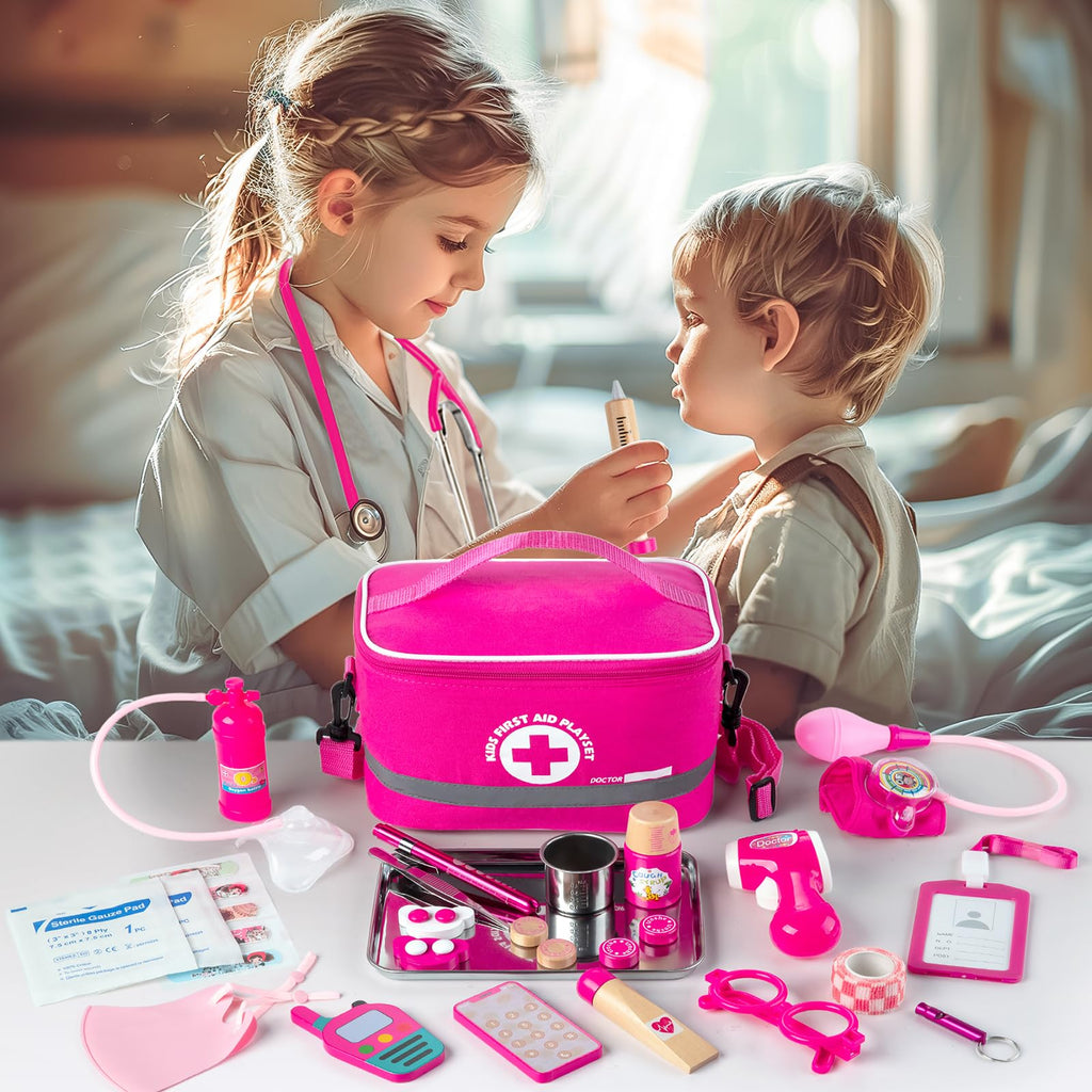 34-Piece Kids Doctor Pretend Play Kit with Stethoscope