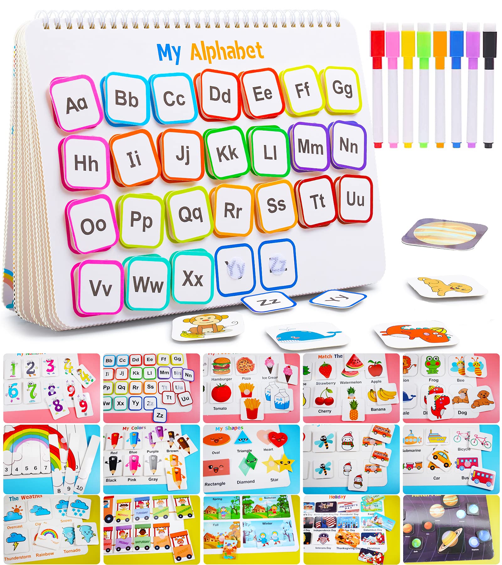 Preschool Montessori Busy Book & Activity Binder, 30 Themes