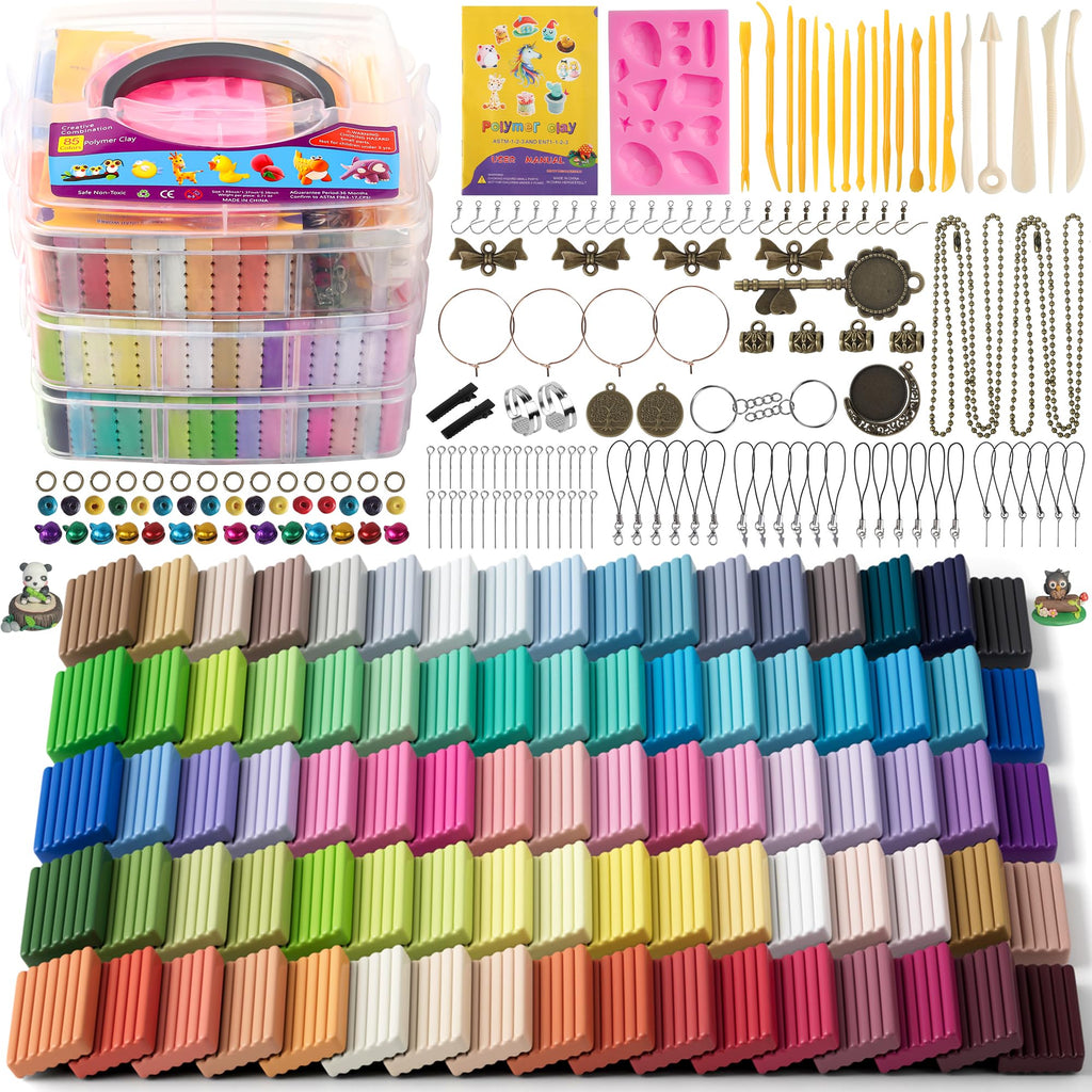 Aestd-ST Polymer Clay Starter Kit, Modeling Clay for Kids, Oven Baked Clay with Sculpting Tools, Holiday Gifts for Kids and Artists.