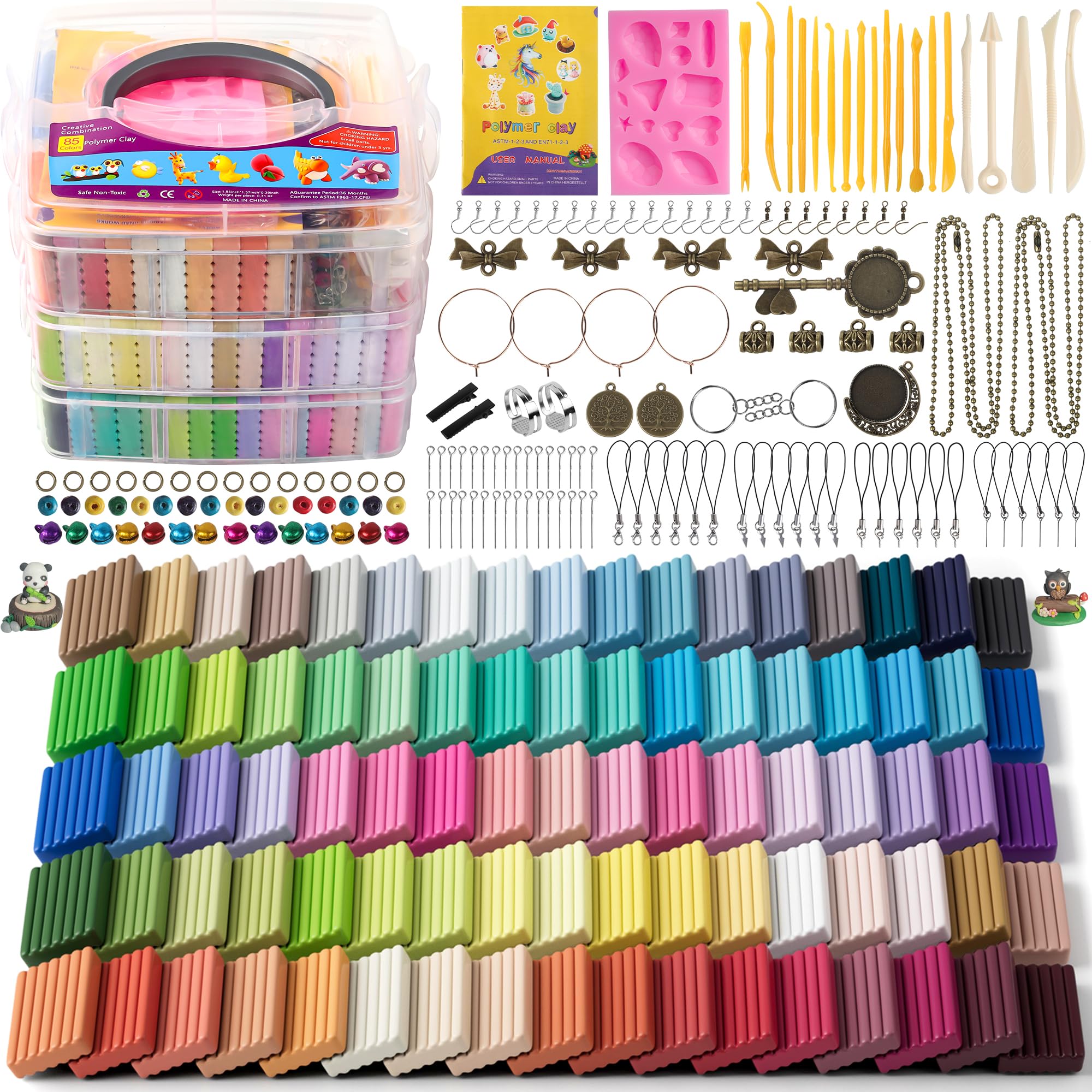 Aestd-ST Polymer Clay Starter Kit, Modeling Clay for Kids, Oven Baked Clay with Sculpting Tools, Holiday Gifts for Kids and Artists.