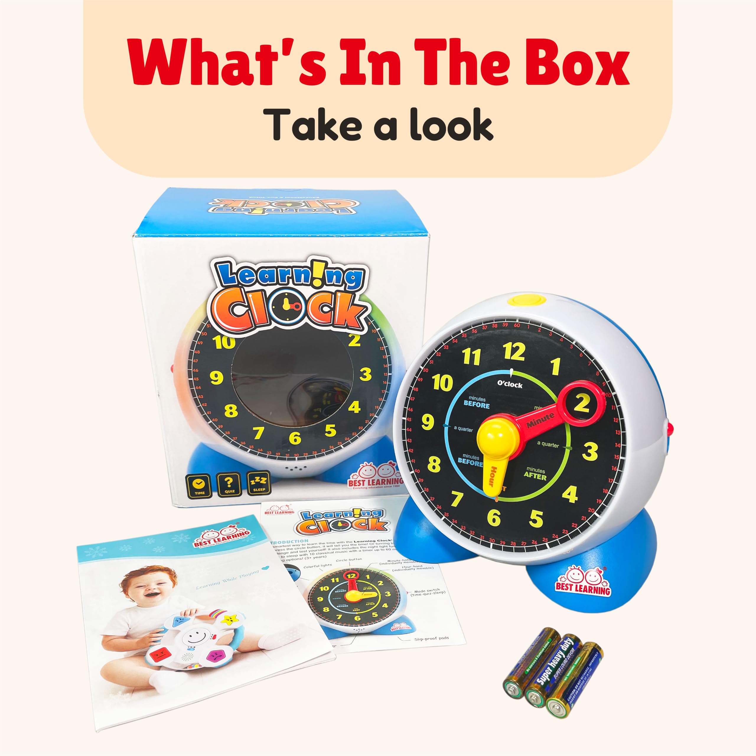 Talking Learning Clock for Kids with Time Teaching Activities