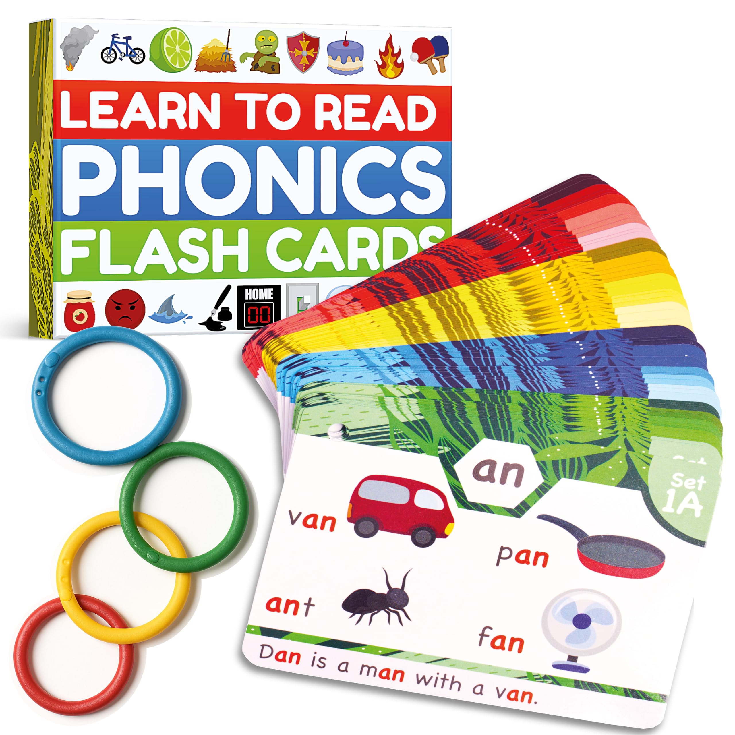 THE BAMBINO TREE Phonics Flash Cards - Learn to Read in 20 Phonic Stages