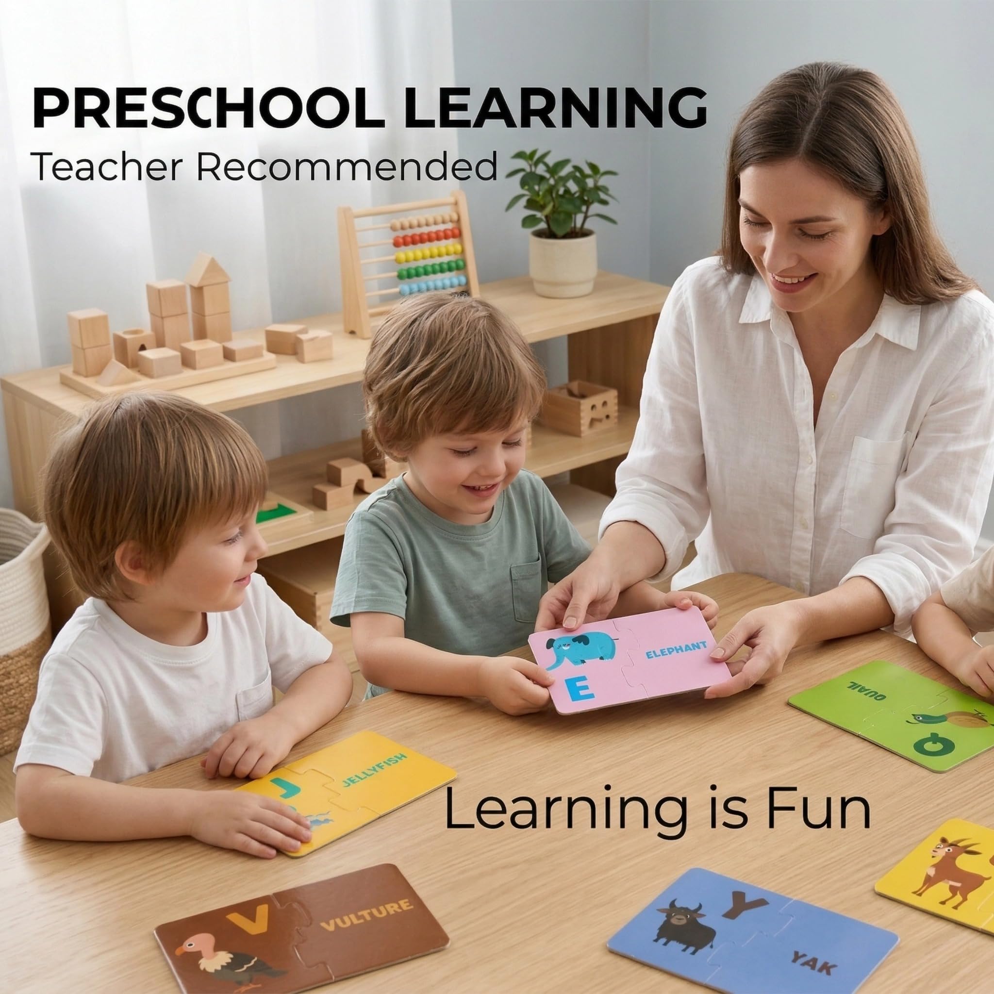 Alphabet Number Matching Puzzle Cards for Toddlers Learning Cognitive