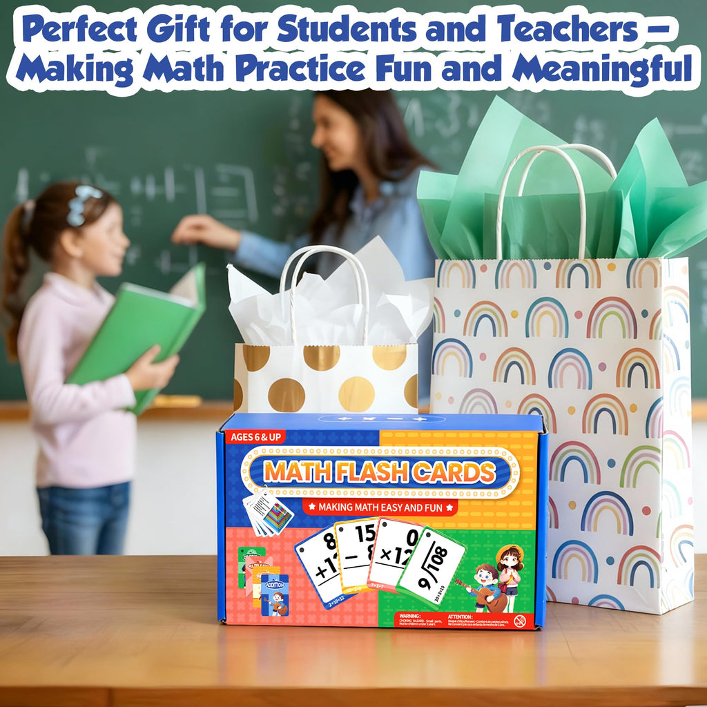 Gotoofun Multi Math Flash Cards, Addition, Subtraction, Multiplication & Division, Write & Wipe with Markers, Self - Checking Flashcards for Kids Grades 1-5 & Homeschool